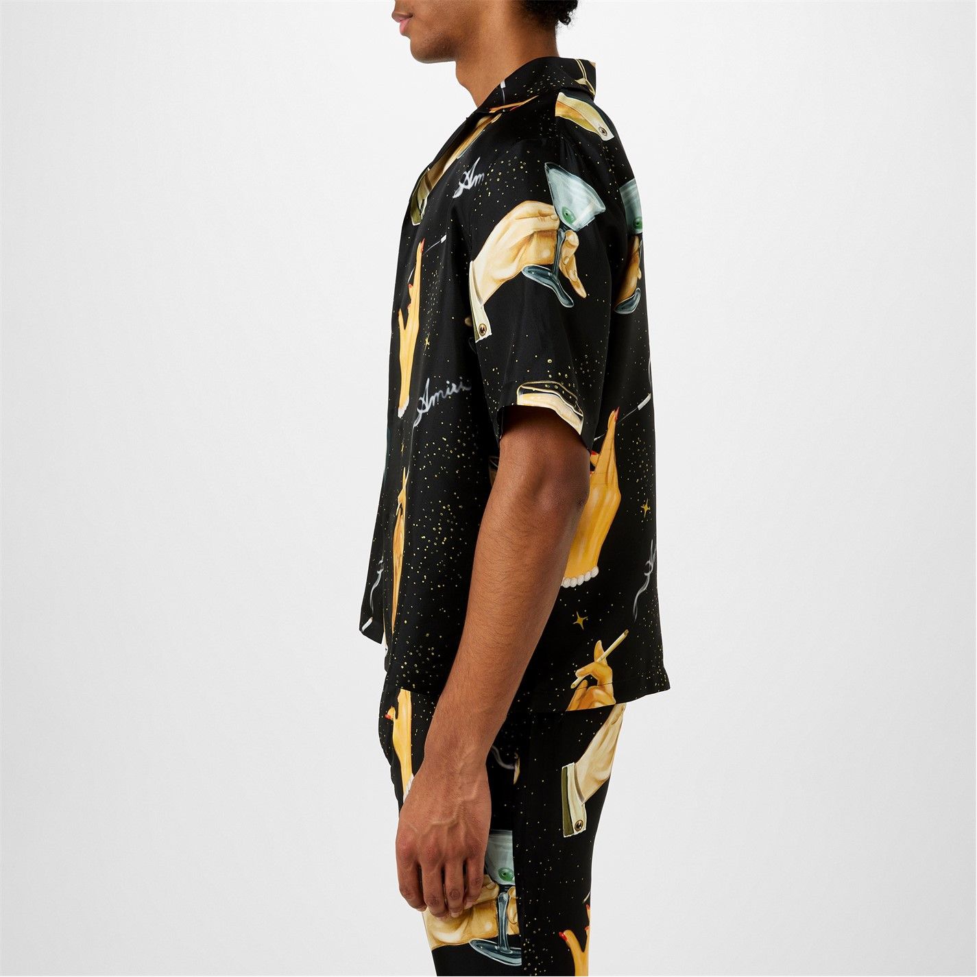Amiri AMIRI Champagne-Print Silk Shirt Size US L / EU 52-54 / 3 - 2 Thumbnail