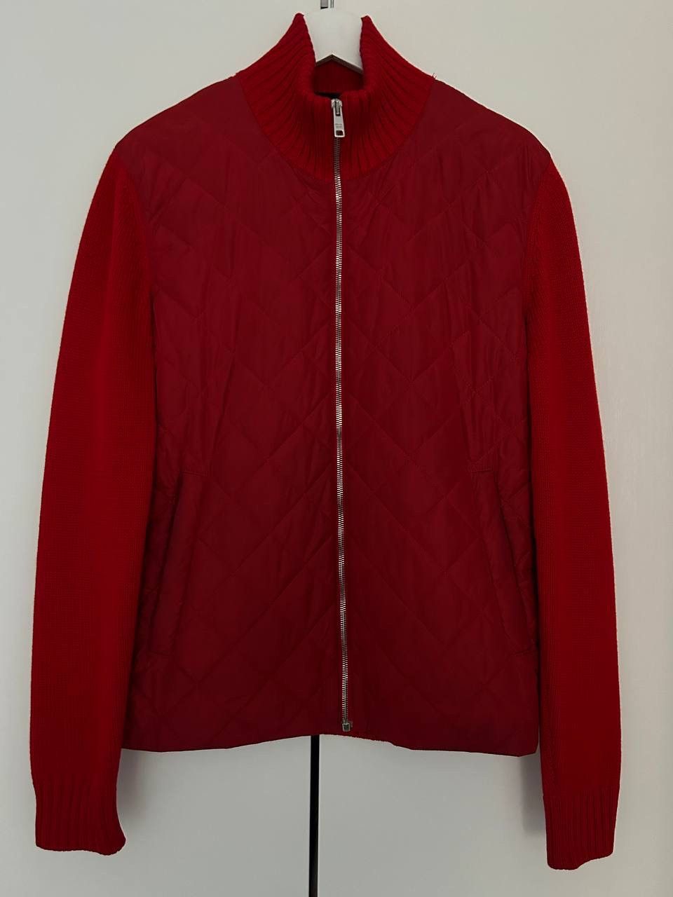 Prada Legendary Prada Milano Quilted Wool Knit Zip Red Jacket Size US M / EU 48-50 / 2 - 4 Thumbnail