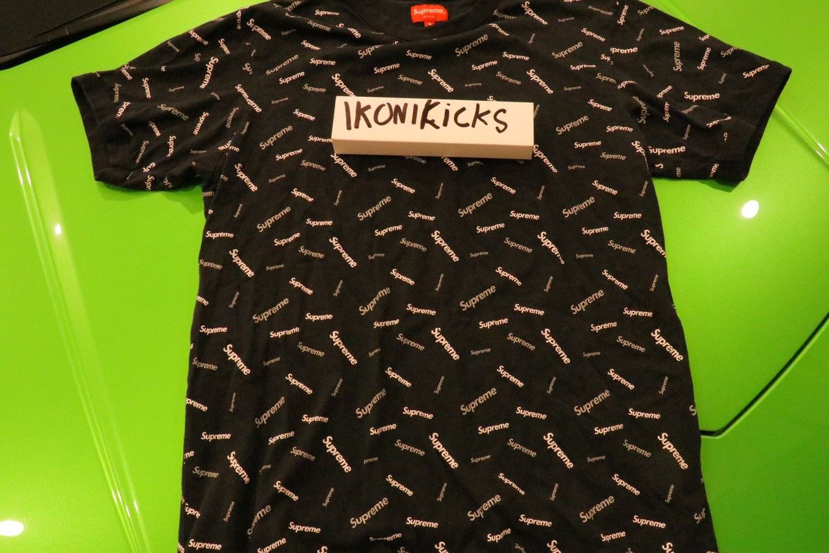 Supreme Supreme All Over Logo Print Black Size US M / EU 48-50 / 2 - 3 Thumbnail