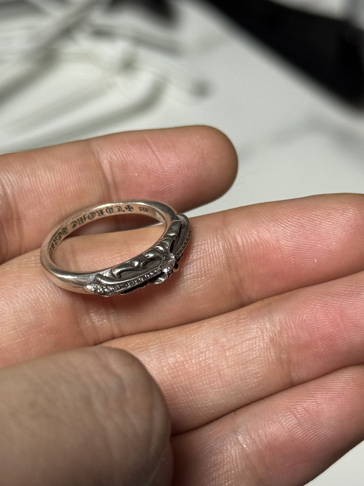 Chrome Hearts Chrome hearts factory set pave mini floral ring Size ONE SIZE - 23 Thumbnail