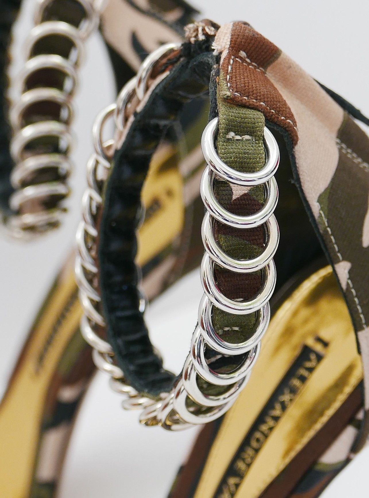 Alexandre Vauthier Alexandre Vauthier Camo Printed Chain Trim Sandals Size US 6.5 / IT 36.5 - 4 Thumbnail
