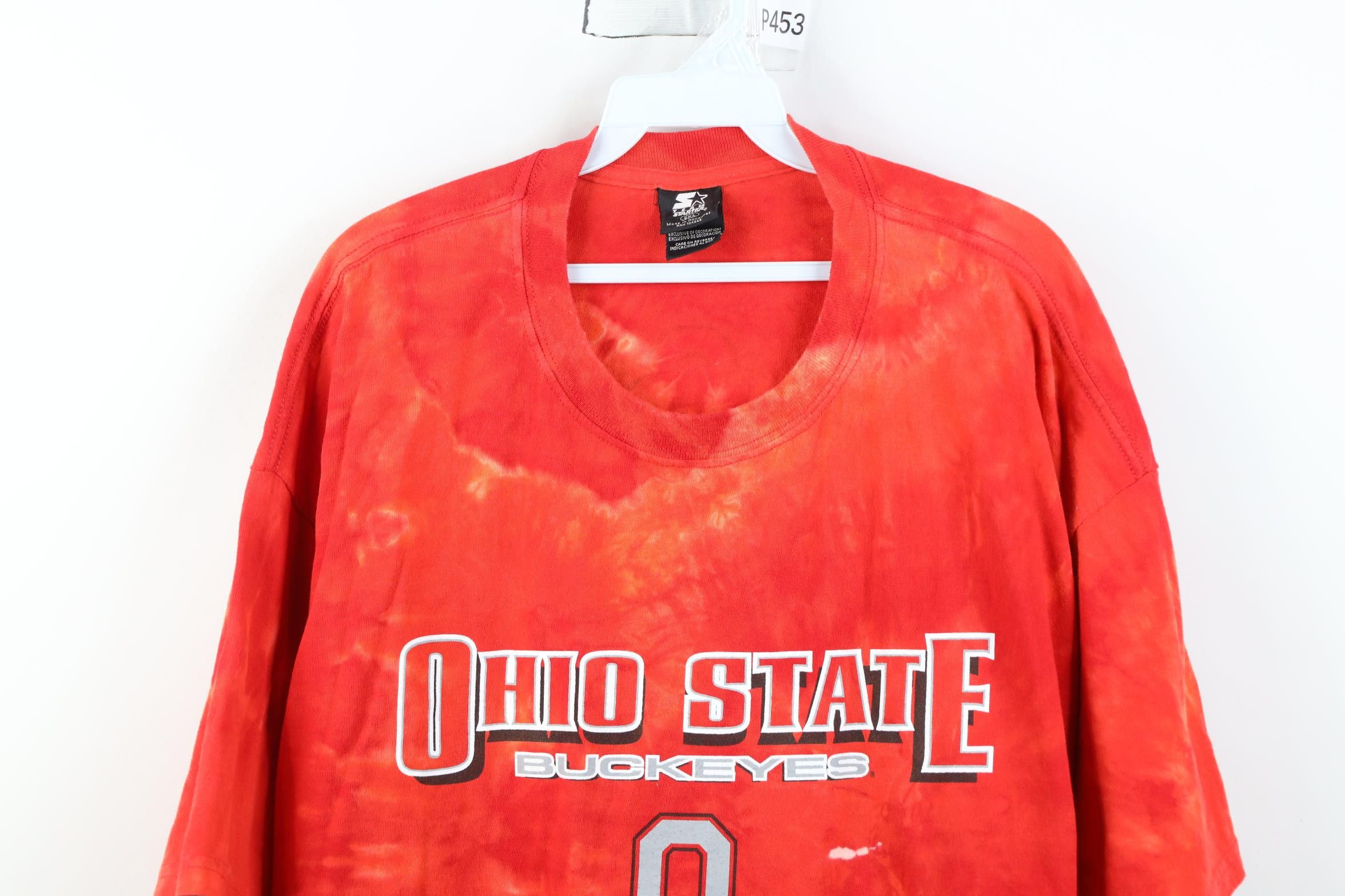 Starter Vintage 90s Starter Acid Wash Ohio State University T-Shirt Size US XXL / EU 58 / 5 - 2 Thumbnail