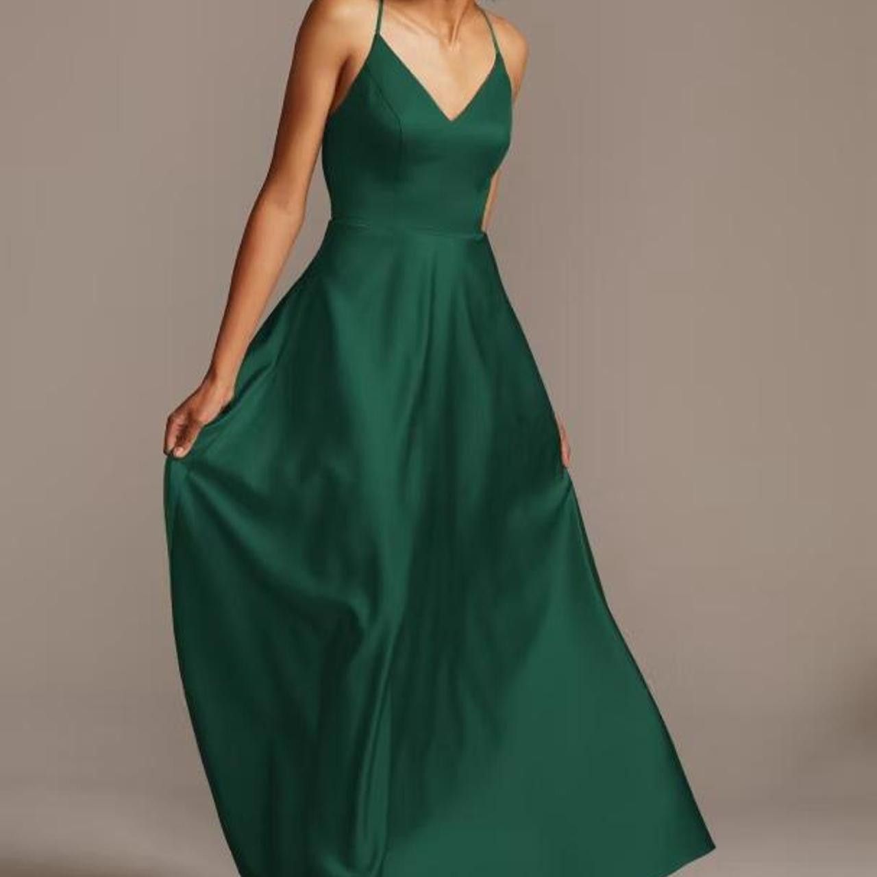 Designer davids bridal emerald green dress Size S / US 4 / IT 40 - 1 Thumbnail
