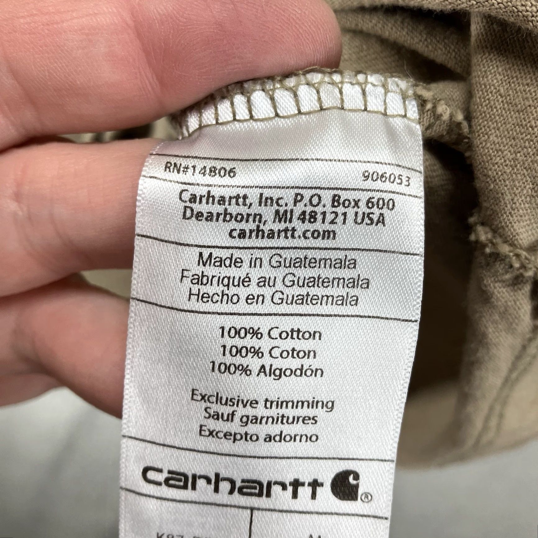 Carhartt Carhartt Mens M Short Sleeve T-Shirt Desert Brown Cotton Relaxed Fit Crew Neck Logo Pockets All Seasons Regular Type Shirt Size US M / EU 48-50 / 2 - 6 Thumbnail