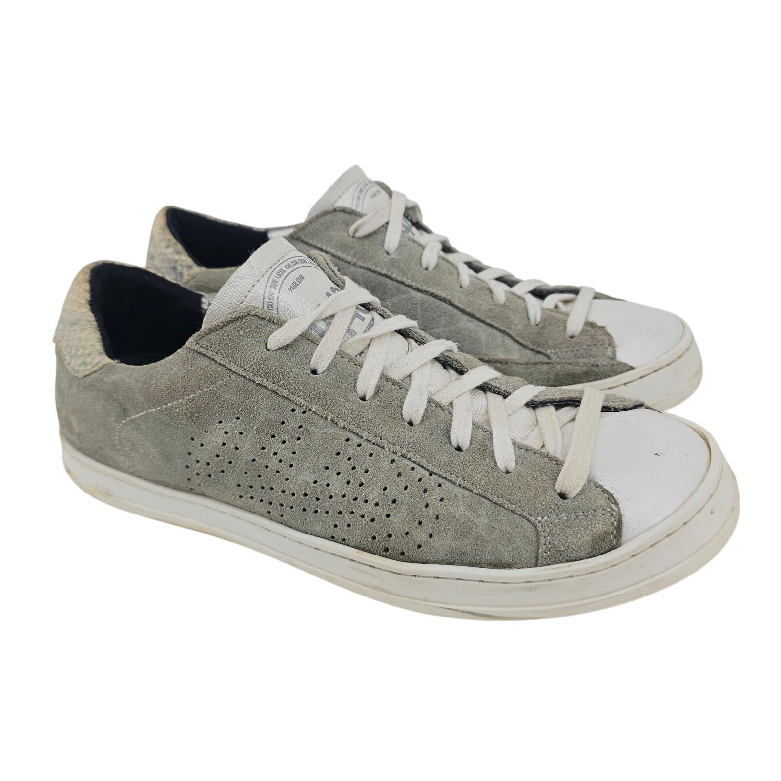 P448 P448 Jack Perforated Suede Fashion Sneaker EU 40 US 9 Size US 9 / IT 39 - 1 Thumbnail