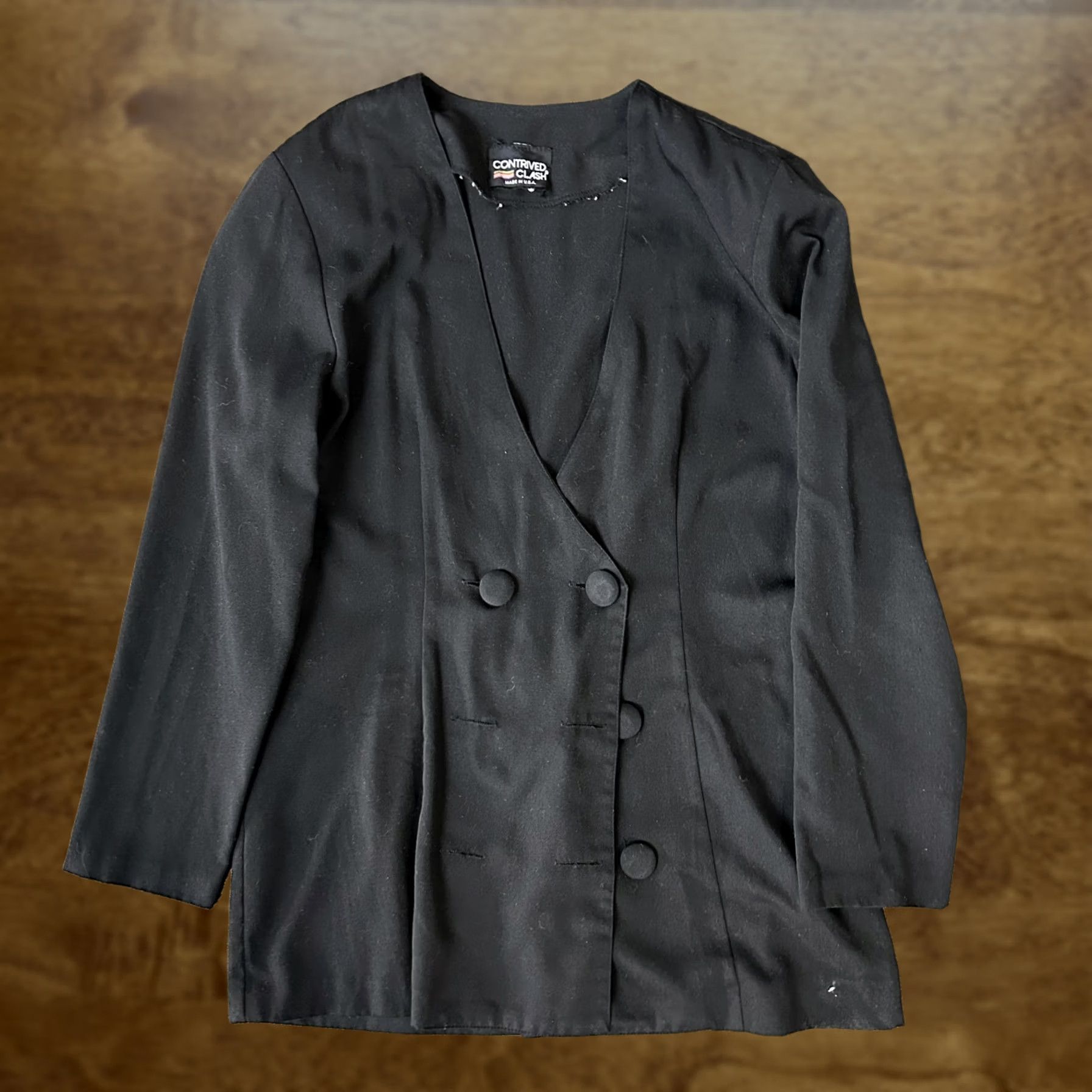 Doublet Contrived Clash Womens Medium Black Double-Breasted Lined Suit Jacket Size M / US 6-8 / IT 42-44 - 1 Thumbnail