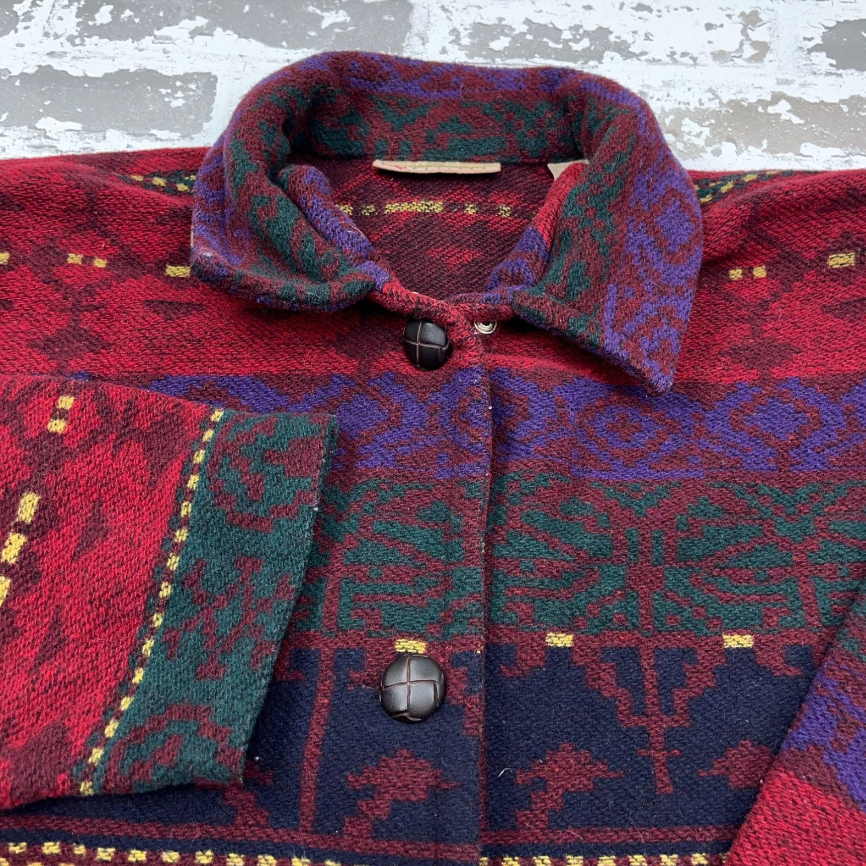 Vintage VINTAGE Roo Crossing Jacket Women M Petite Red Wool Southwestern Aztec Y2K Embroidered Zipper All Seasons Mid-Length Size M / US 6-8 / IT 42-44 - 2 Thumbnail