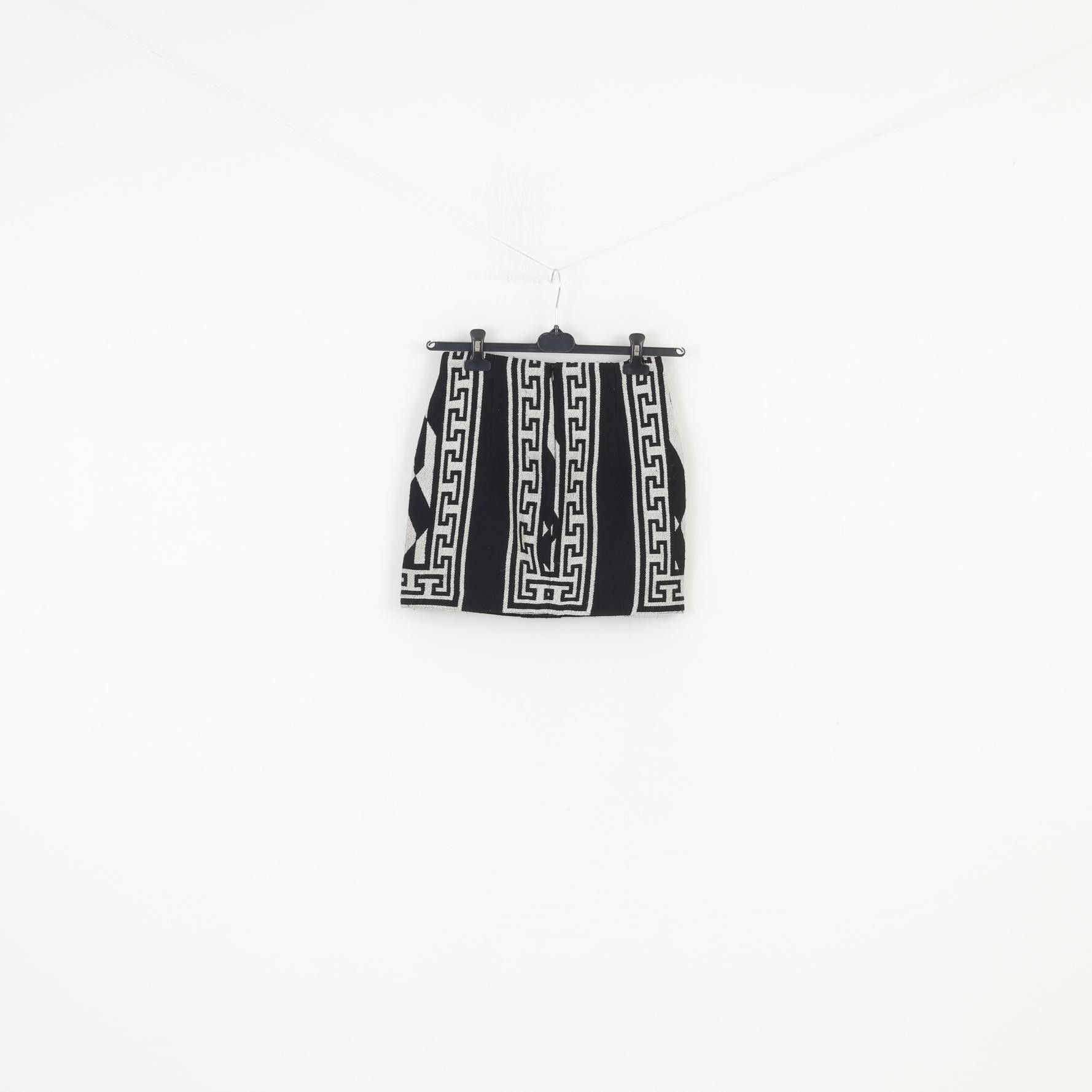 Zara Zara Woman XS Skirt Geometric Black White 10159 Size 26" / US 2 / IT 38 - 6 Thumbnail