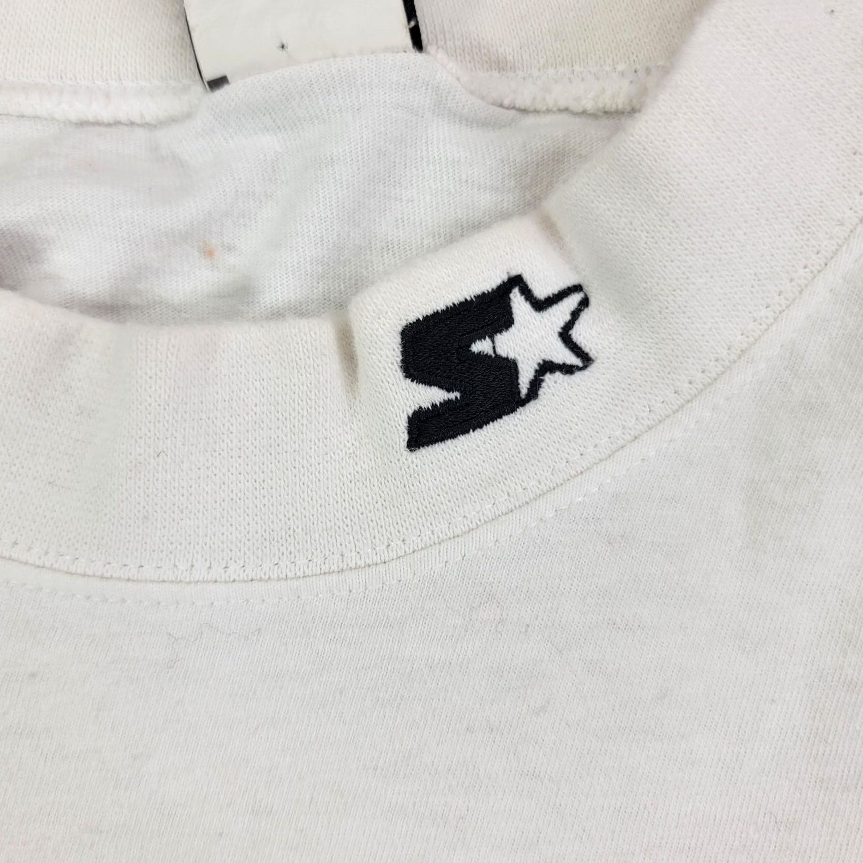 Starter Starter Shirt Adult XL White Long Sleeve Mock Neck Logo Cotton Solid Athletic Tee Mens Size US XL / EU 56 / 4 - 3 Thumbnail