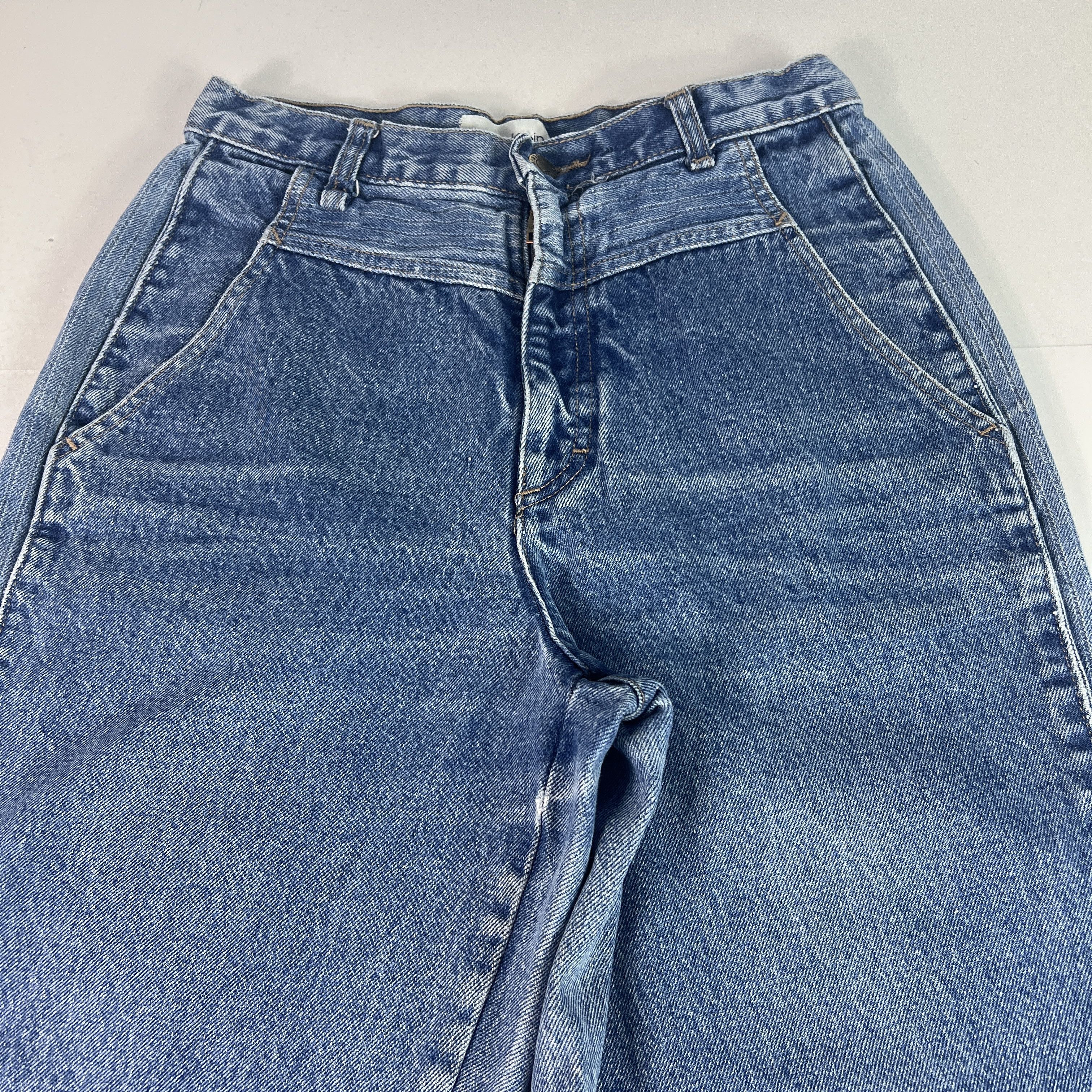 Calvin Klein VTG 80s Calvin Klein Jeans High Rise Tapered Blue Denim Size 28" / US 6 / IT 42 - 5 Thumbnail