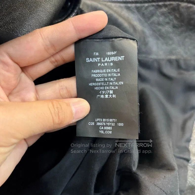Yves Saint Laurent YSL Black Leather Jacket Size US XS / EU 42 / 0 - 4 Thumbnail