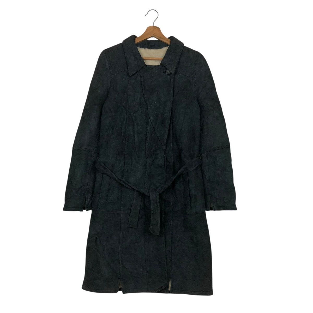Loewe 🔥VINTAGE LONG LEATHER JACKET LOEWE BLANKET FUR LINING Size XS / US 0-2 / IT 36-38 - 3 Thumbnail