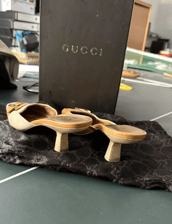 Gucci × Tom Ford × Vintage Gucci Shoes Sandals Mules Heels Leather Suede Tom Ford Size US 6.5 / IT 36.5 - 8 Thumbnail