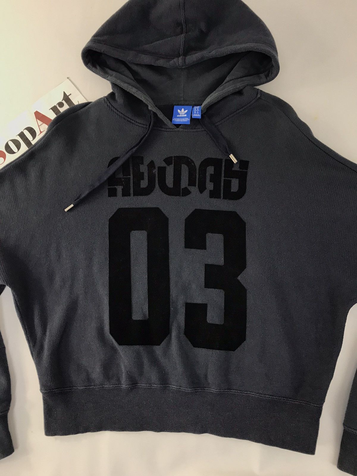 Adidas × Vintage Vintage Sweatshirt Adidas Big Logo Hoodie Style Size US L / EU 52-54 / 3 - 3 Thumbnail