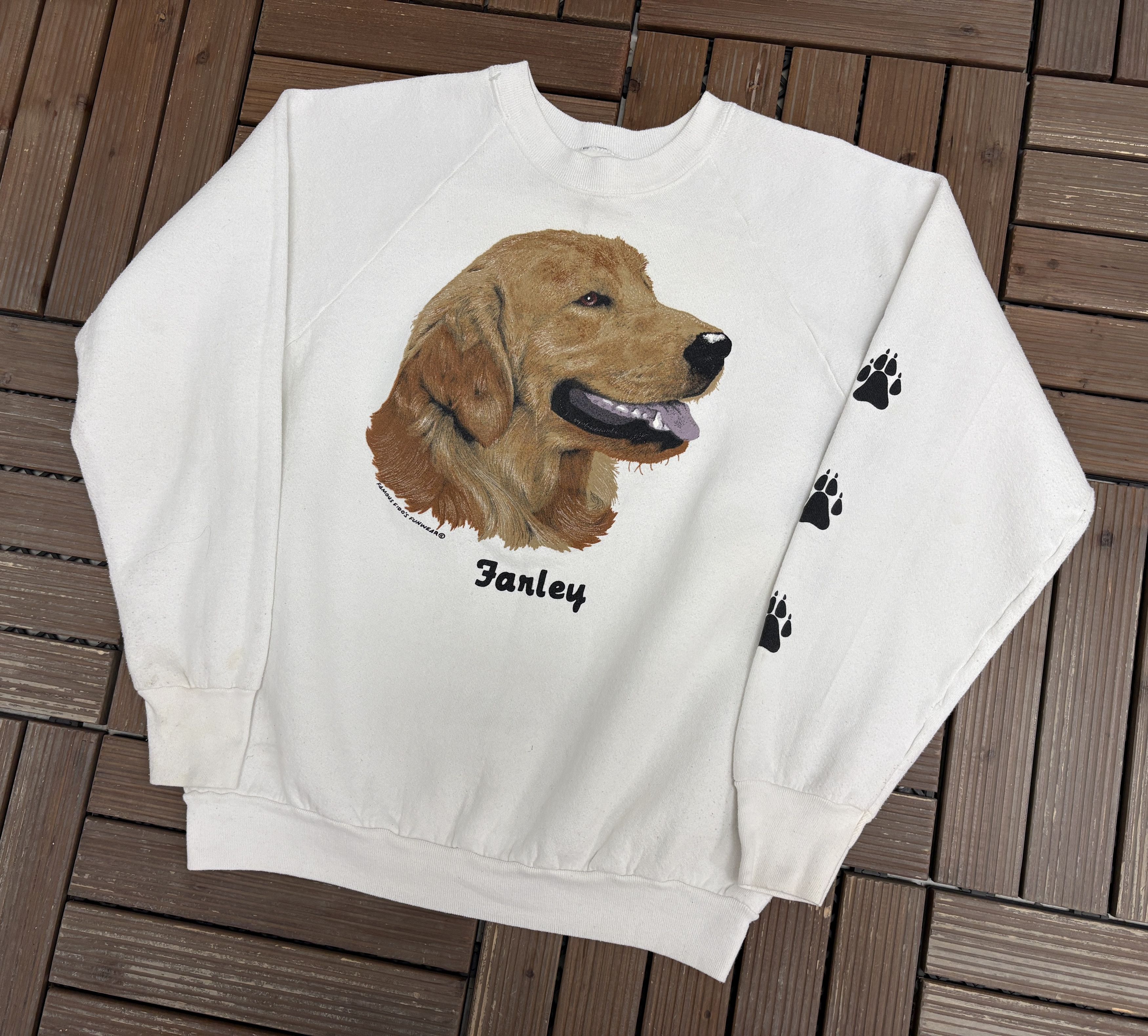 Vintage Fido's Famous Funwear Farley Vintage White Crewneck Sweater Size US L / EU 52-54 / 3 - 3 Thumbnail