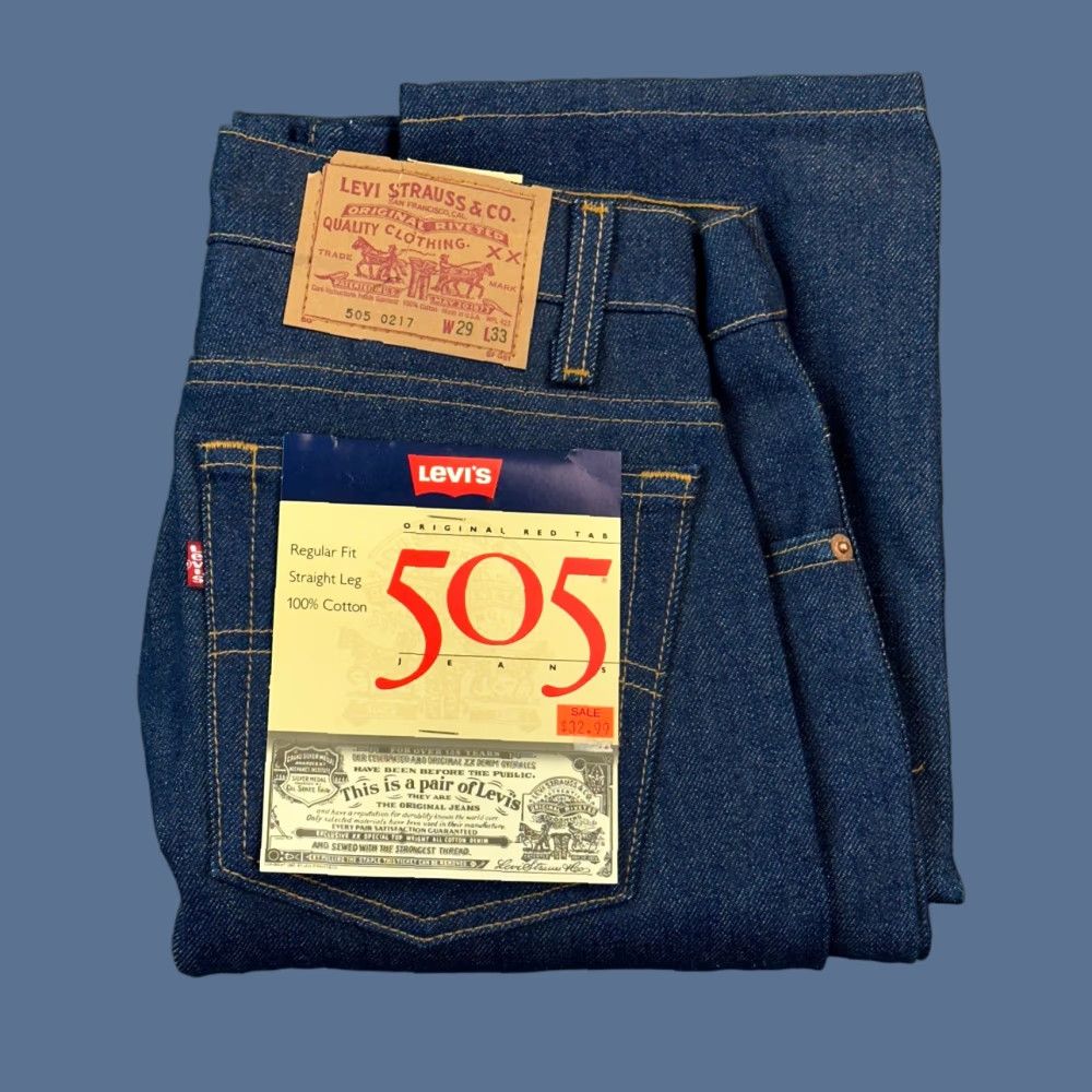 Vintage Levi's 505 Jeans Mens 29x33 Dark Wash Straight Deadstock USA Made 80s Jeans Men 505 Dark Wash Straight 80s USA Levi's 505 Mens 29x33 Vintage