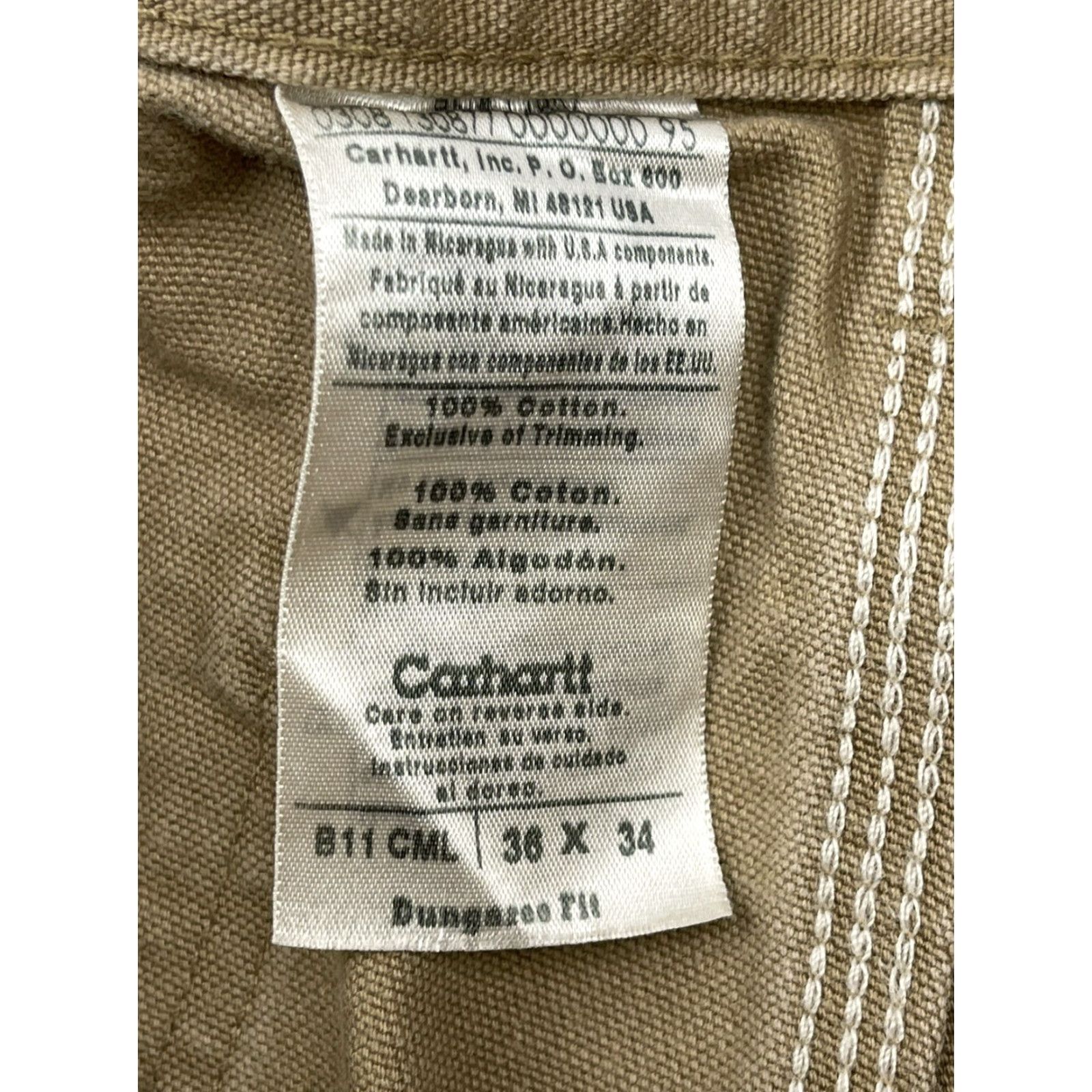 Carhartt VINTAGE Carhartt B11 Canvas Carpenter Work Pants Logo Brown 34x34 Outdoor Mens Size US 34 / EU 50 - 2 Thumbnail