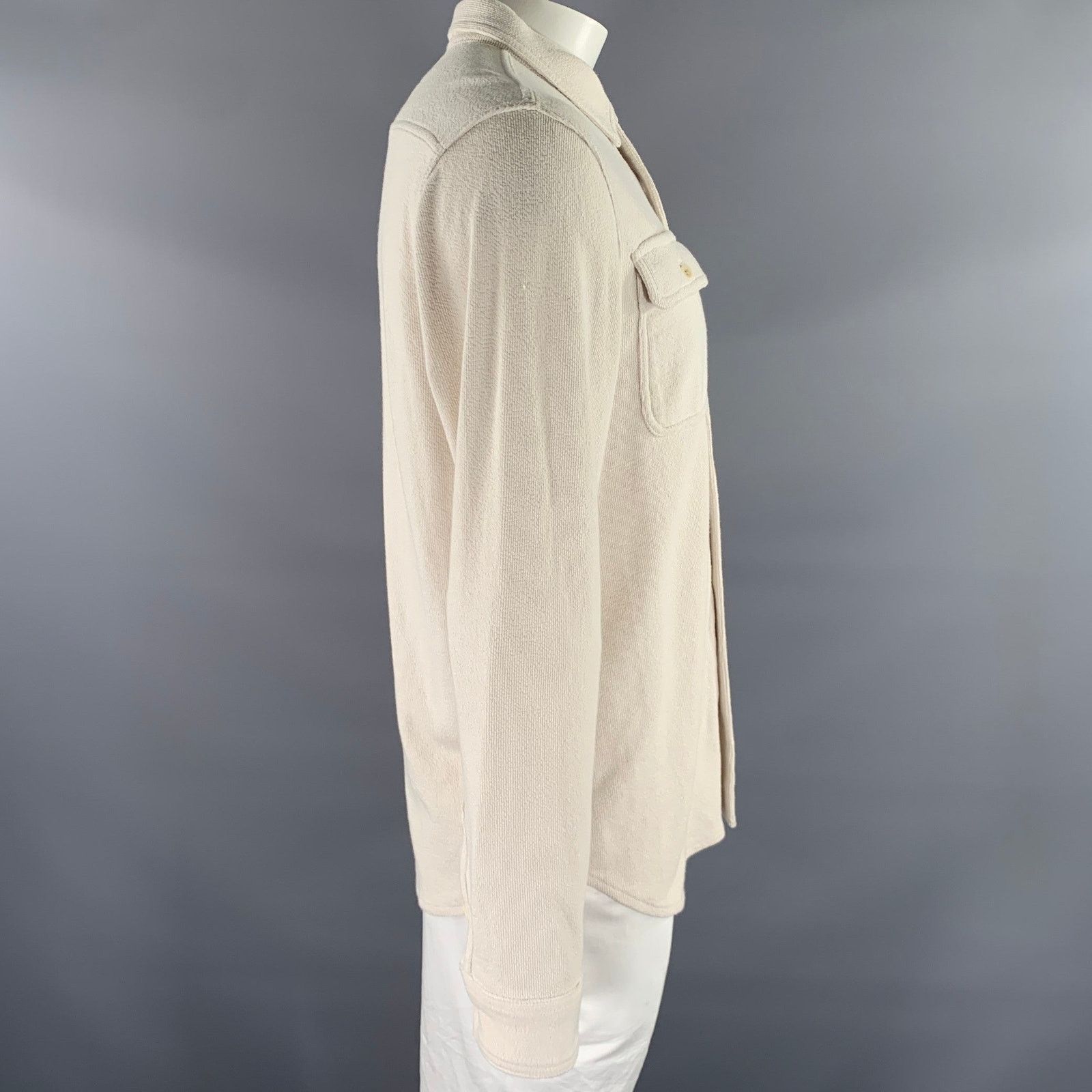 J.Crew J.CREW Size L Off White Knit Cotton Blend Long Sleeve Shirt Size US L / EU 52-54 / 3 - 3 Thumbnail