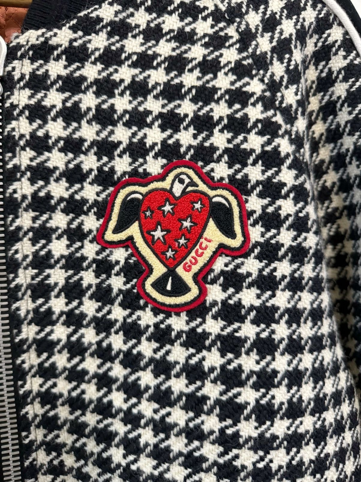 Gucci Harry Styles HA HA HA Houndstooth Dove Heart Bomber Jacket Size US M / EU 48-50 / 2 - 3 Thumbnail