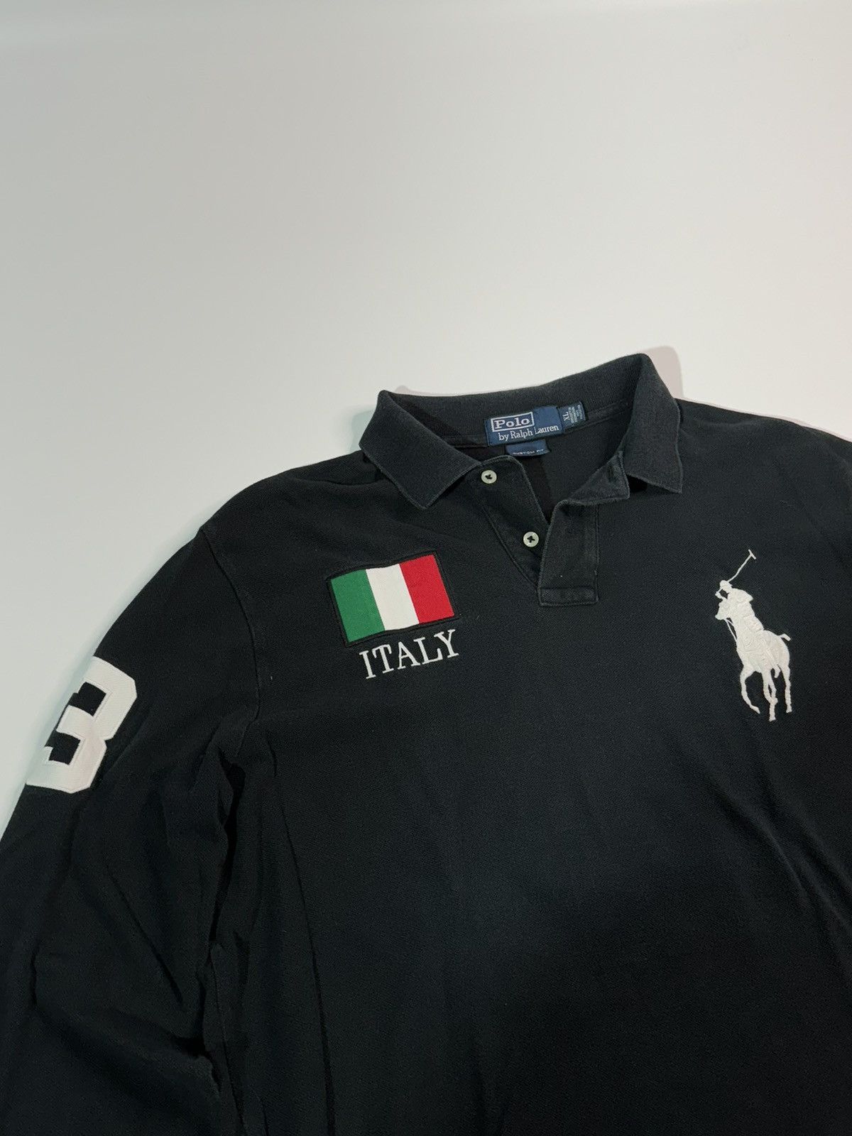 image of Polo Ralph Laurent Italy 012 Chief Keef Y2K Swag Drill Rugby in Black, Men's (Size XL)