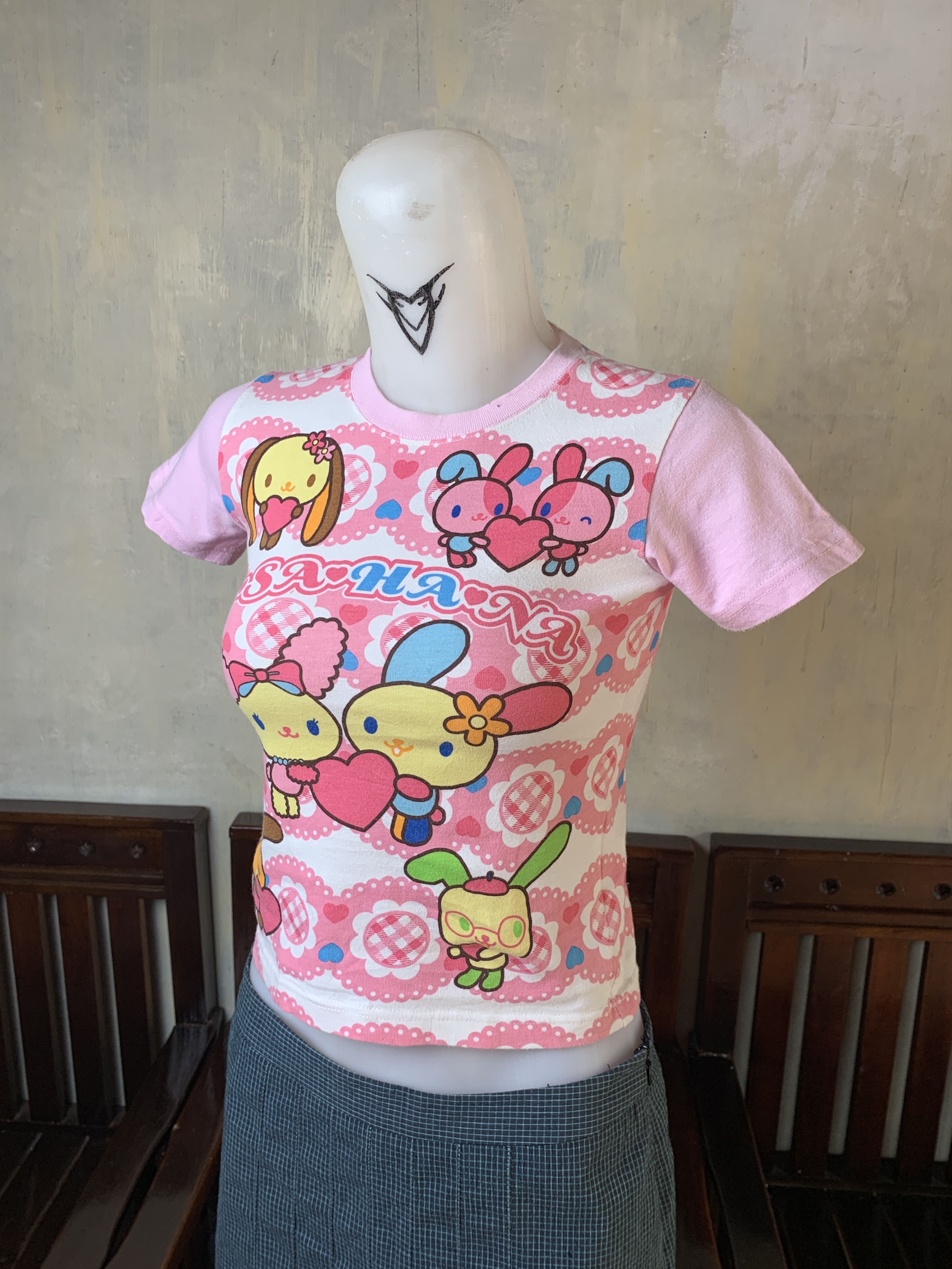 Japanese Brand 2000s u-sa-ha-na by Sanrio Baby Tee (XS) Size XS / US 0-2 / IT 36-38 - 2 Thumbnail