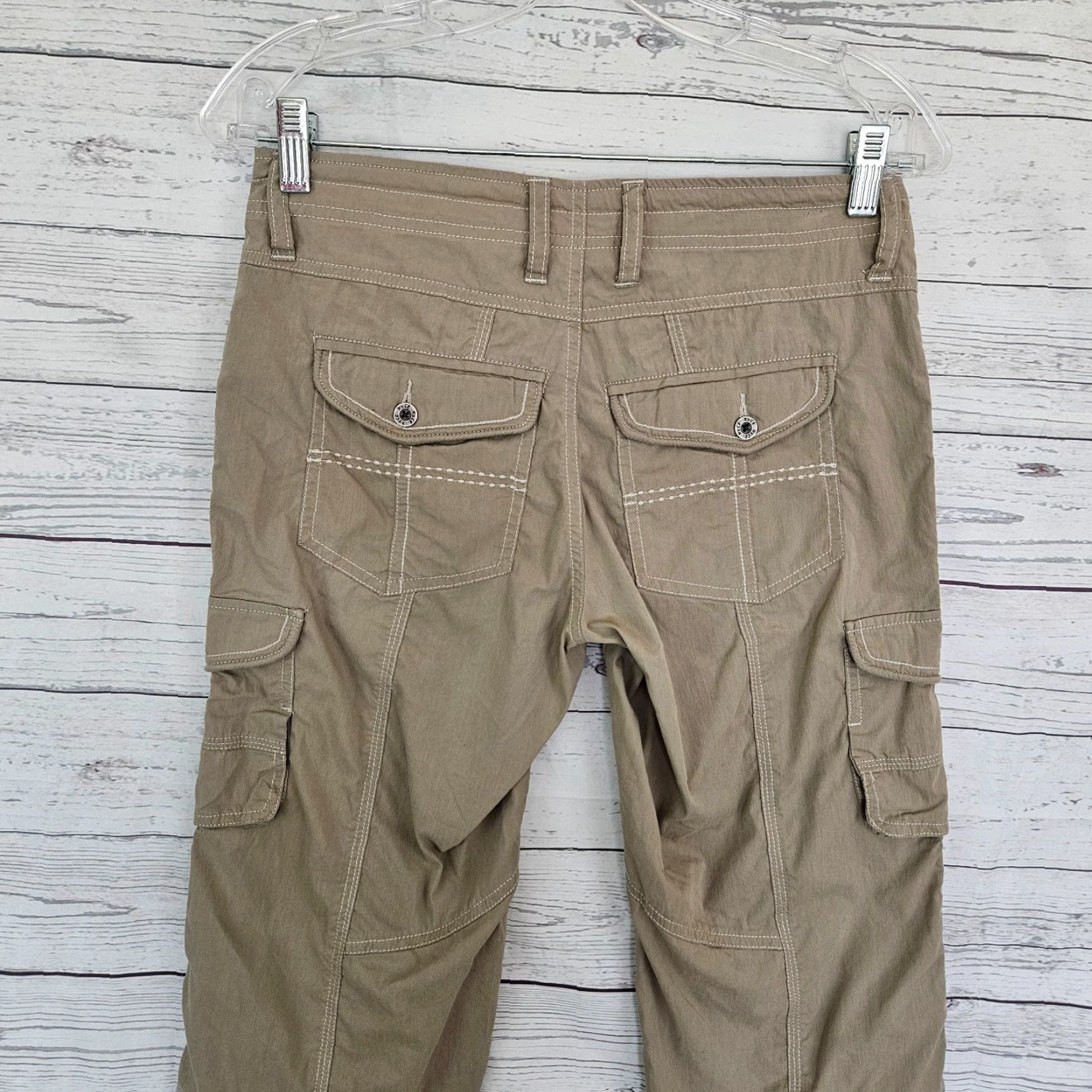 Vintage Kuhl Womens Capri Pants Sz 2 Tan Cargo Pockets Low Rise Size 26" / US 2 / IT 38 - 4 Thumbnail