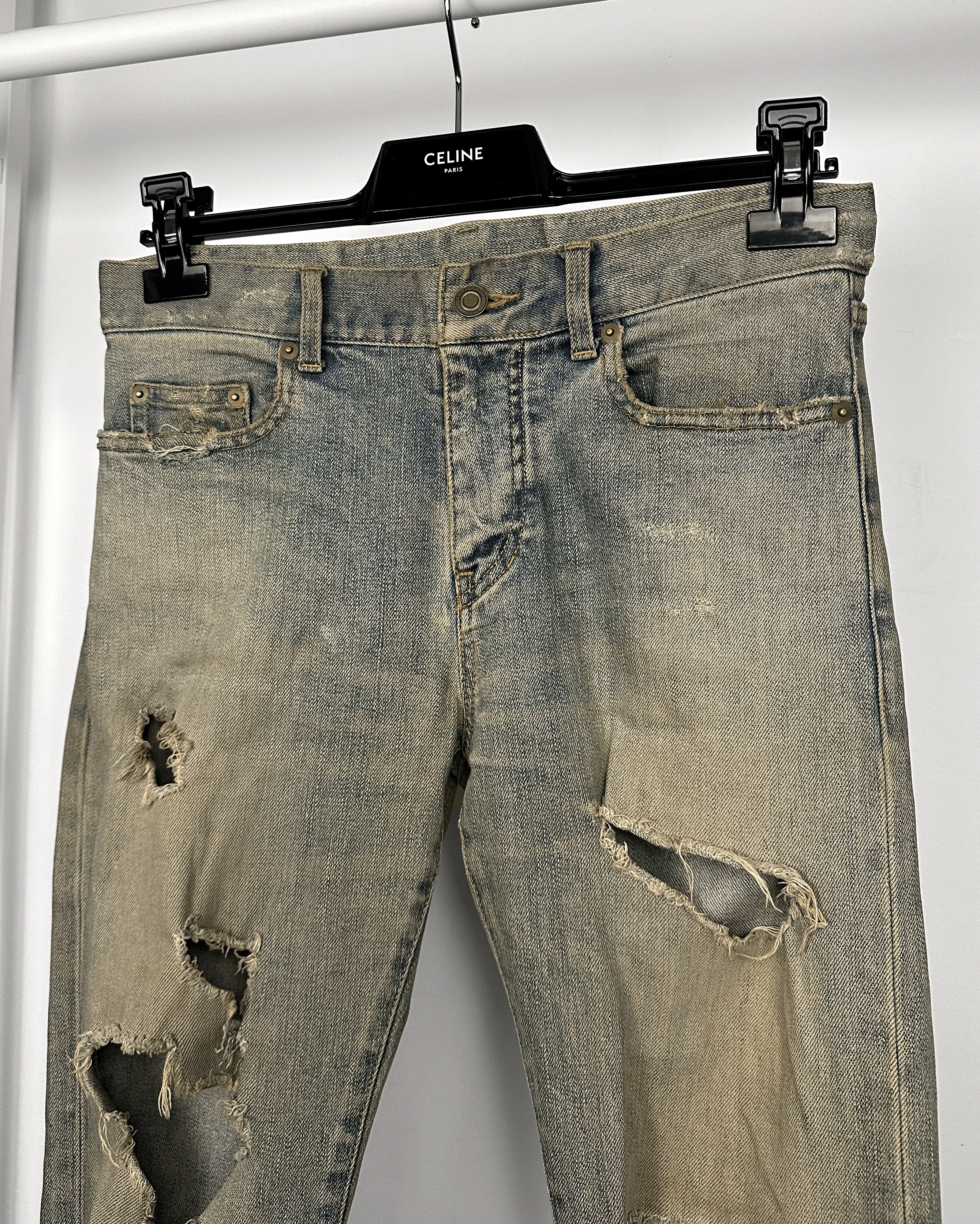 Saint Laurent Paris Mudwash Crash Denim
