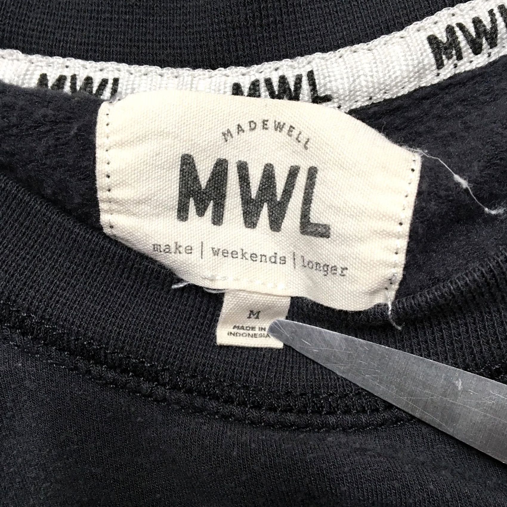Madewell Madewell MWL Sweatshirt Womens Medium Black Fleece Crewneck Pullover Top Size M / US 6-8 / IT 42-44 - 5 Thumbnail