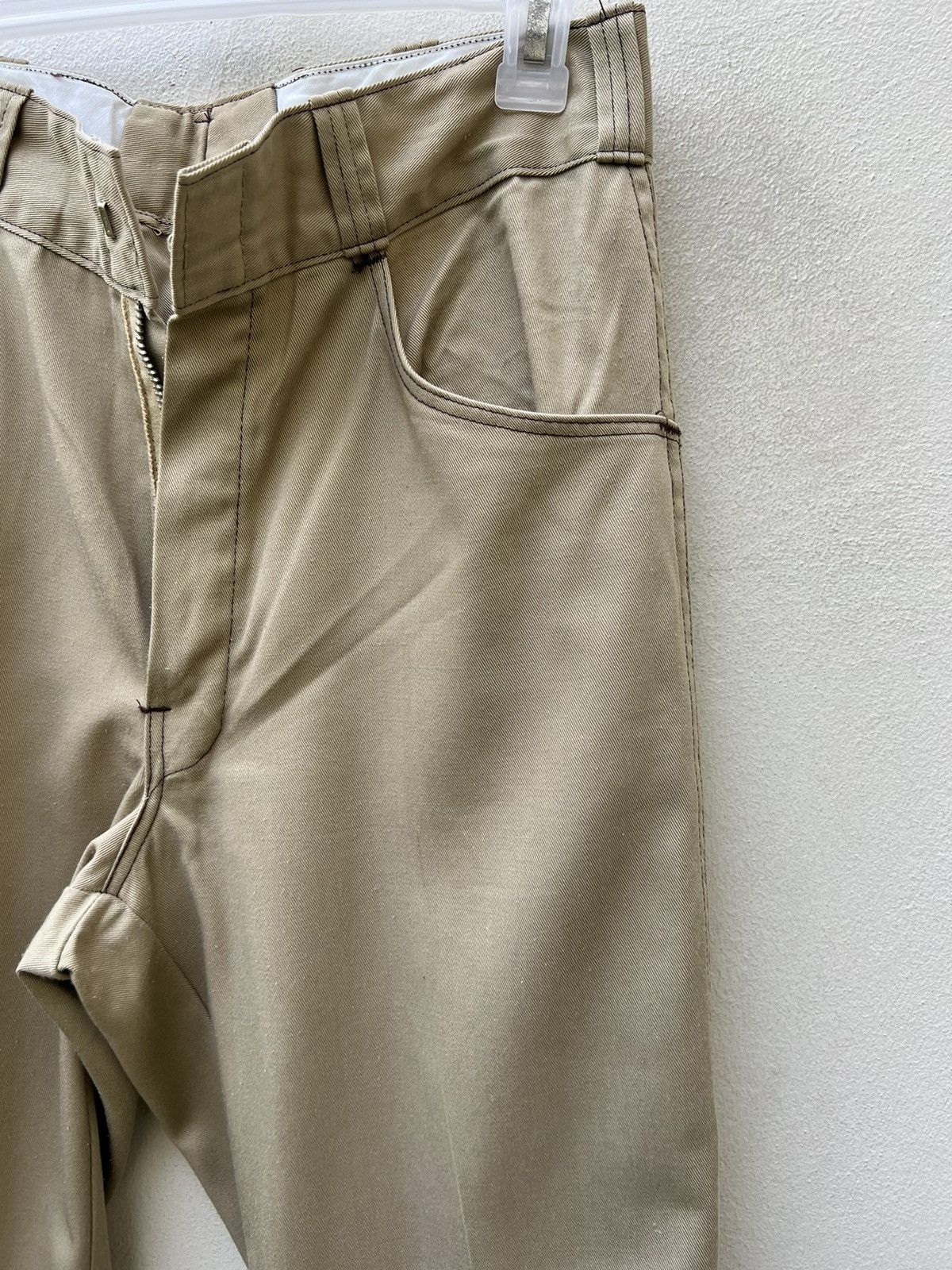 Dickies Vintage 70s TALON Zipper Dickies Flare Khaki Trouser Pant Size US 30 / EU 46 - 11 Thumbnail