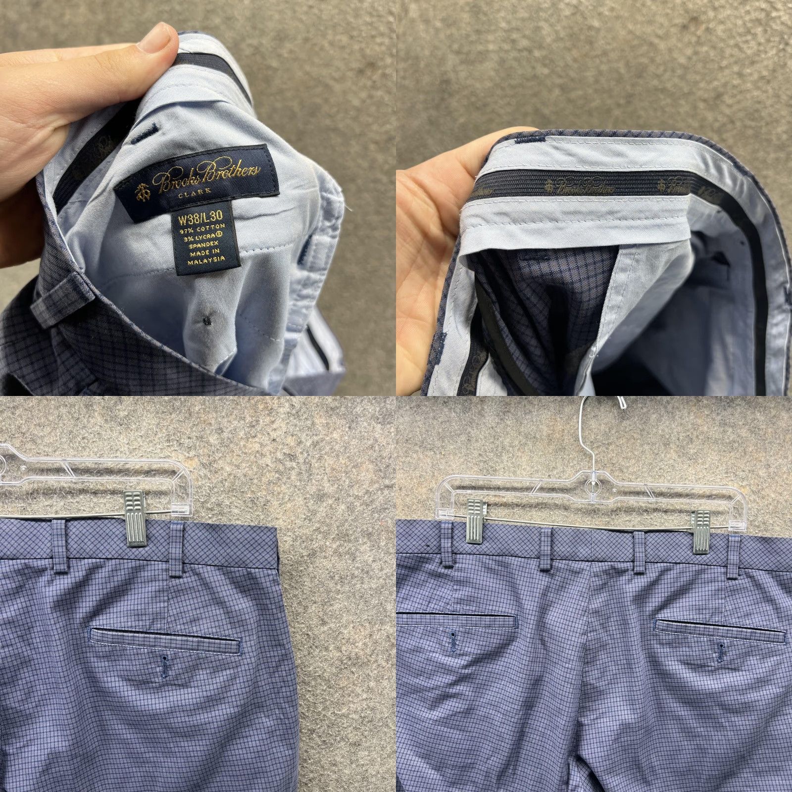 Brooks Brothers Brooks Brothers Pants Mens 38x30 Blue Clark Fit Advantage Chino Straight Leg Flat Front Zip Pockets W38 L30 Check Casual Business Workwear Mens Size US 38 / EU 54 - 8 Thumbnail