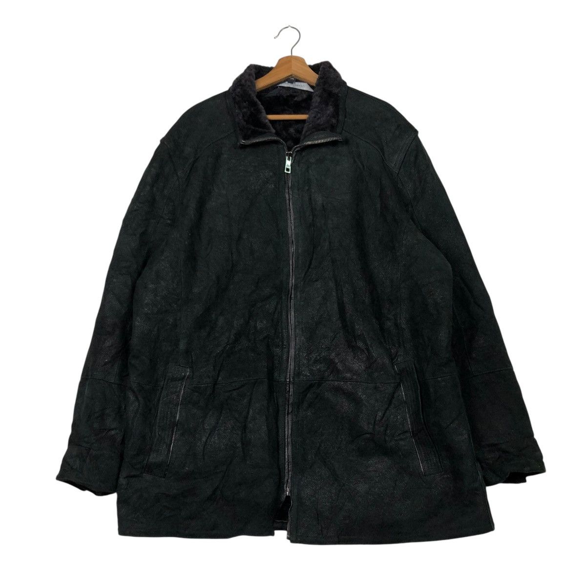 Andrew Marc 🔥VINTAGE LEATHER JACKET ANDREW MARC LAMB FUR BLANKET Size US XXL / EU 58 / 5 - 2 Thumbnail
