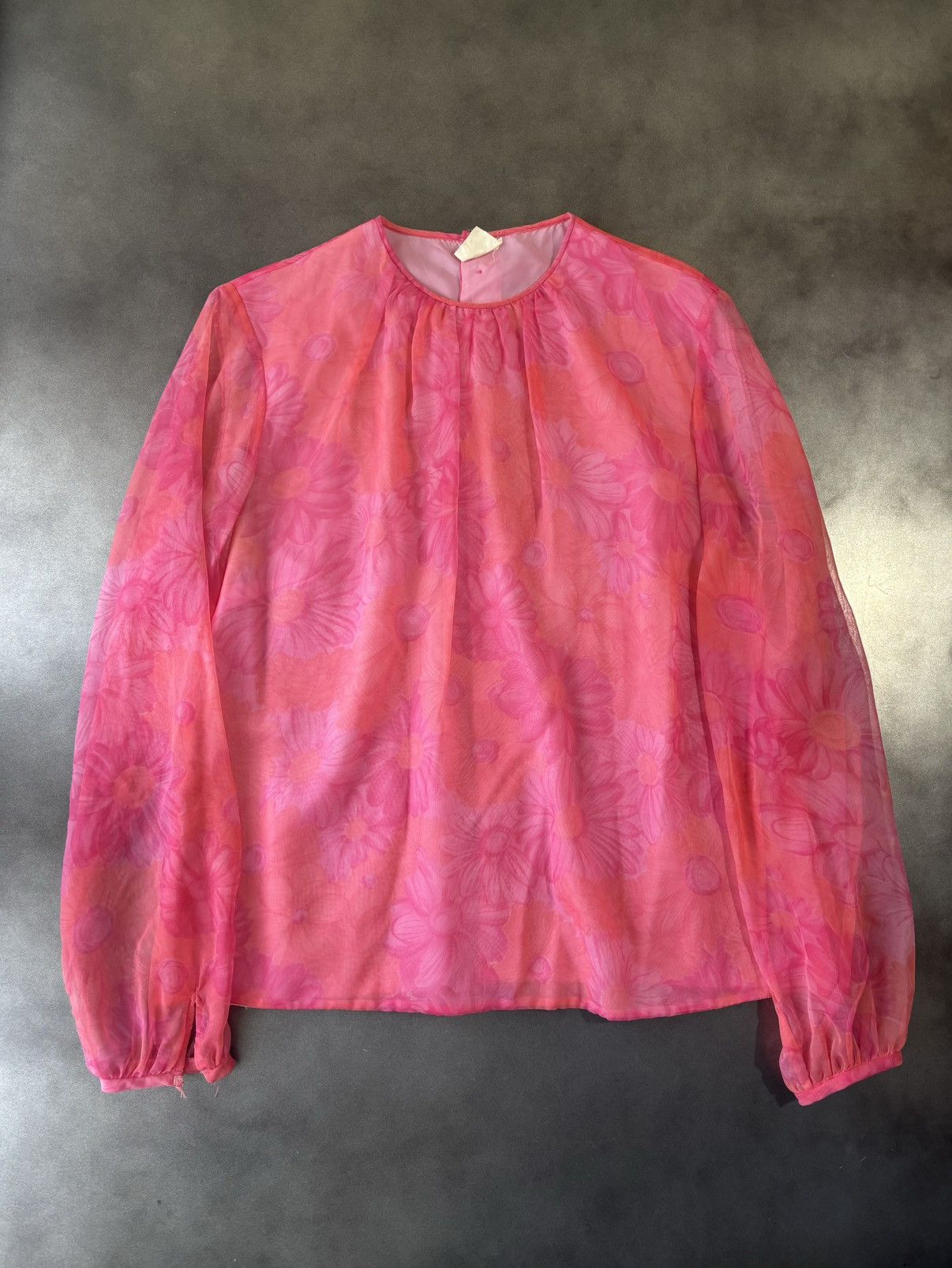 Japanese Brand 1960s Vintage Chiffon Shirt St. Michaels MBV Loveless Sheer Size S / US 4 / IT 40 - 11 Thumbnail