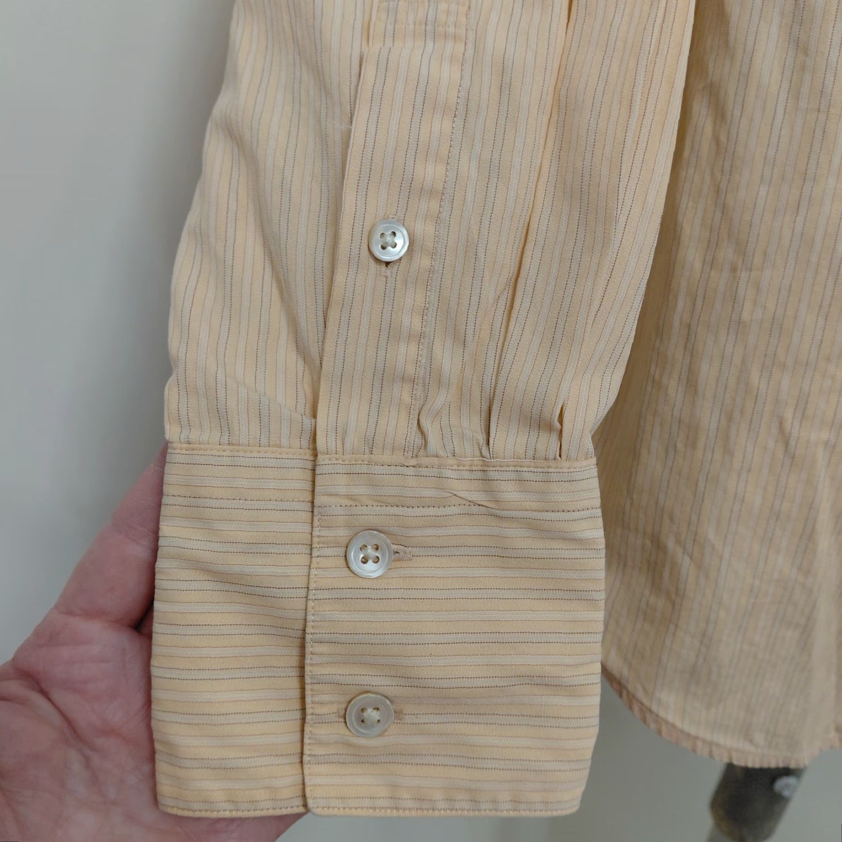 John Varvatos John Varvatos Shirt Men's Large Peach Striped Button Up Long Sleeve Casual Shirt Size US L / EU 52-54 / 3 - 5 Thumbnail