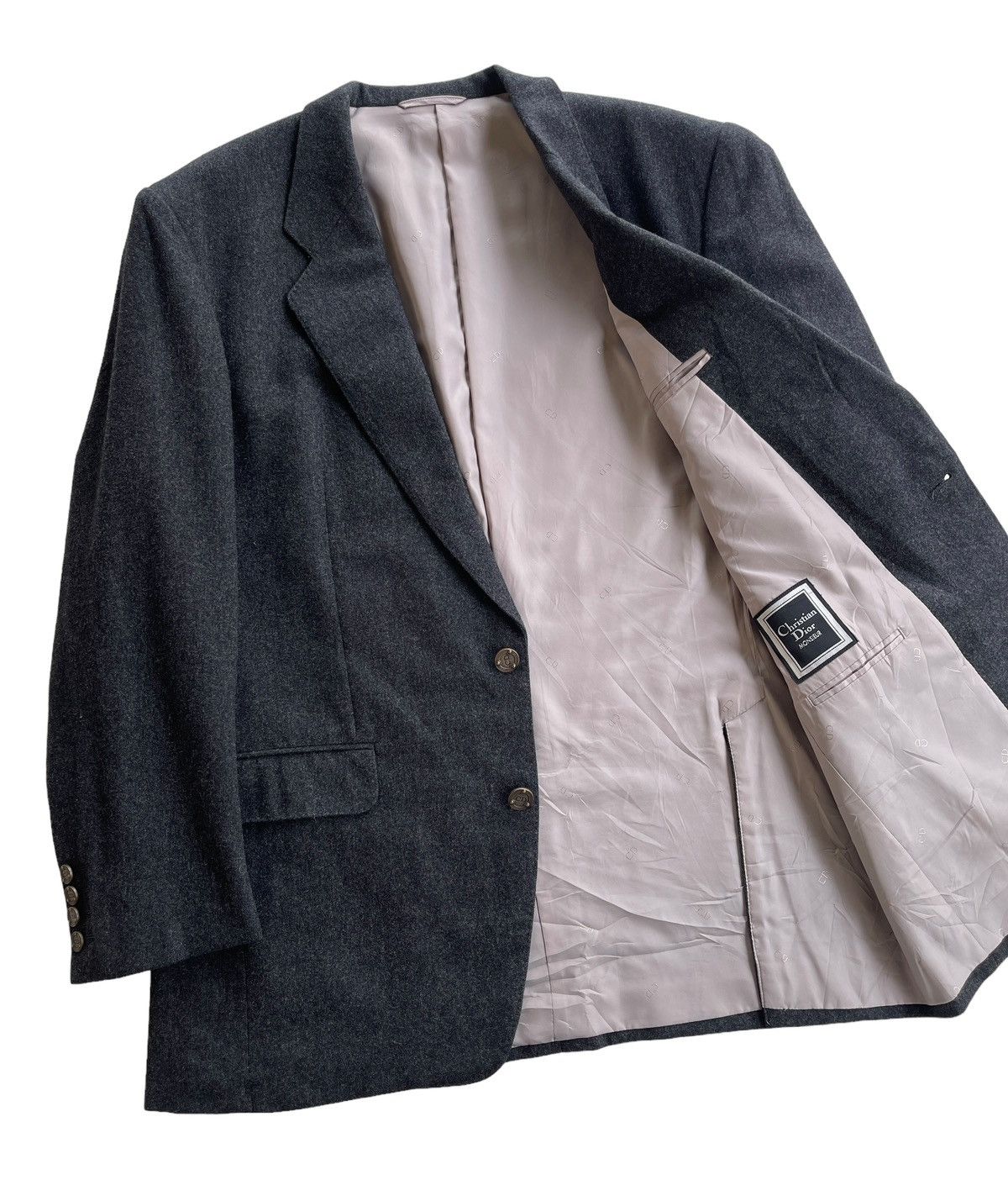 Christian Dior Monsieur Christian Dior Wool Coat Blazer Size US L / EU 52-54 / 3 - 3 Thumbnail