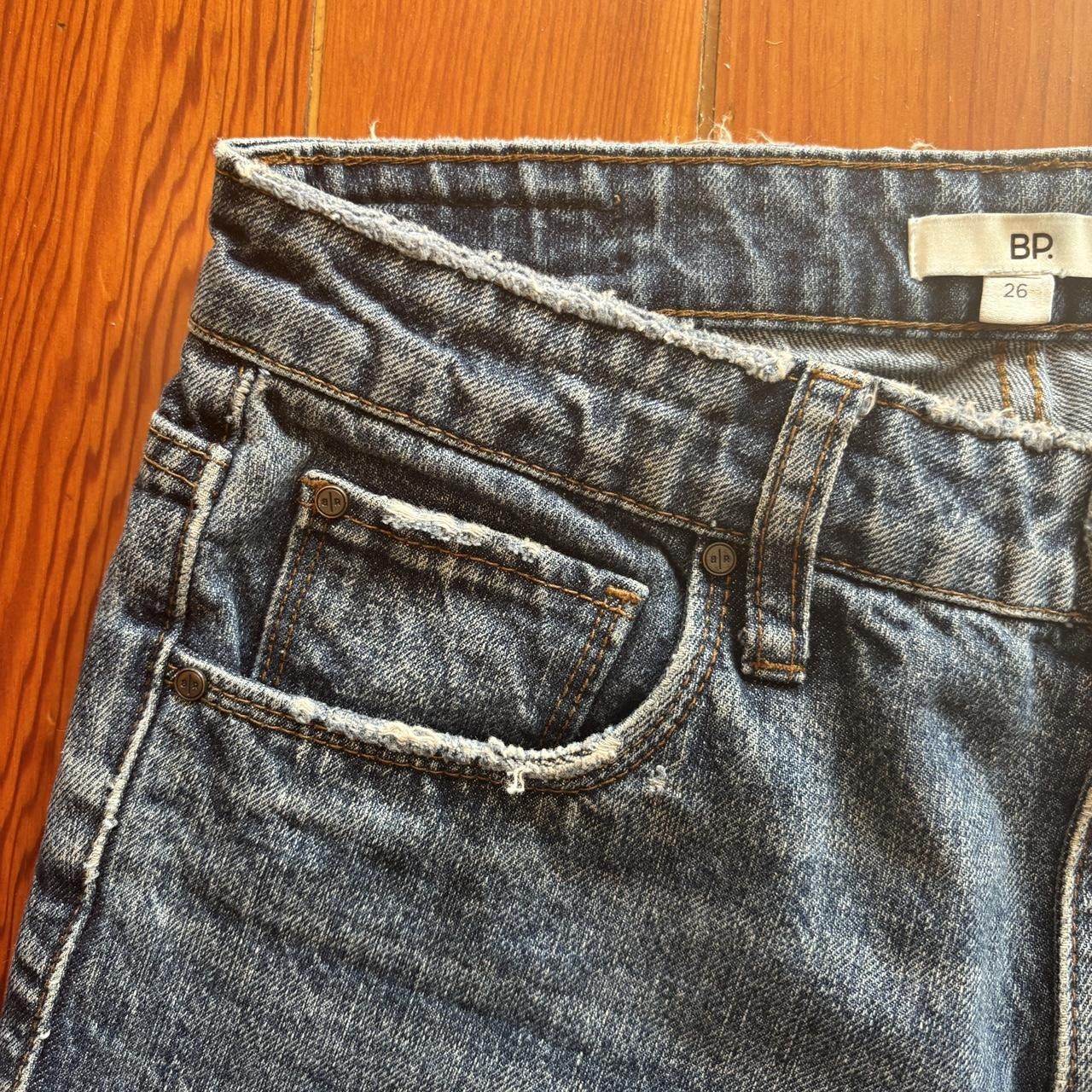 BP. High Waisted Non-Stretch Rigid Straight Leg Cigarette Jeans Size 26" / US 2 / IT 38 - 4 Thumbnail