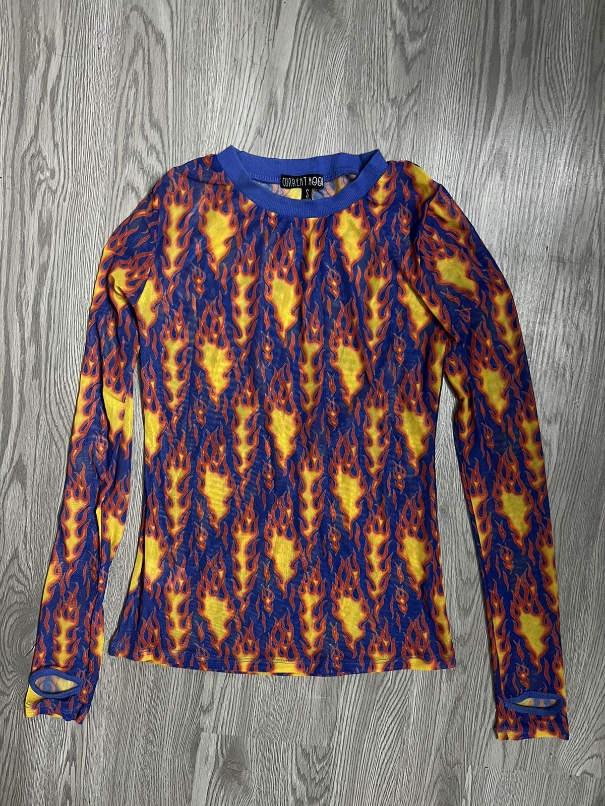 Current Mood Current mood flame mesh long sleeve 🔥 Size S / US 4 / IT 40 - 2 Thumbnail
