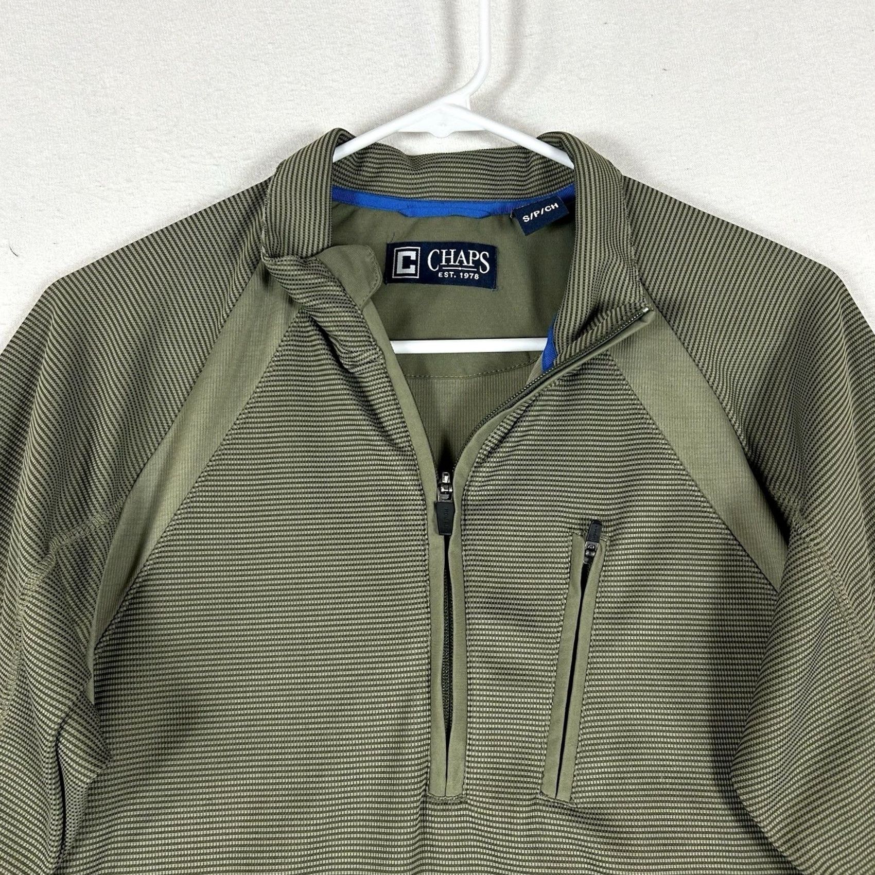 Chaps Chaps 1/4 Zip Pullover Sweatshirt Mens Small Green Long Sleeve Casual Top Pocket Size US S / EU 44-46 / 1 - 2 Thumbnail