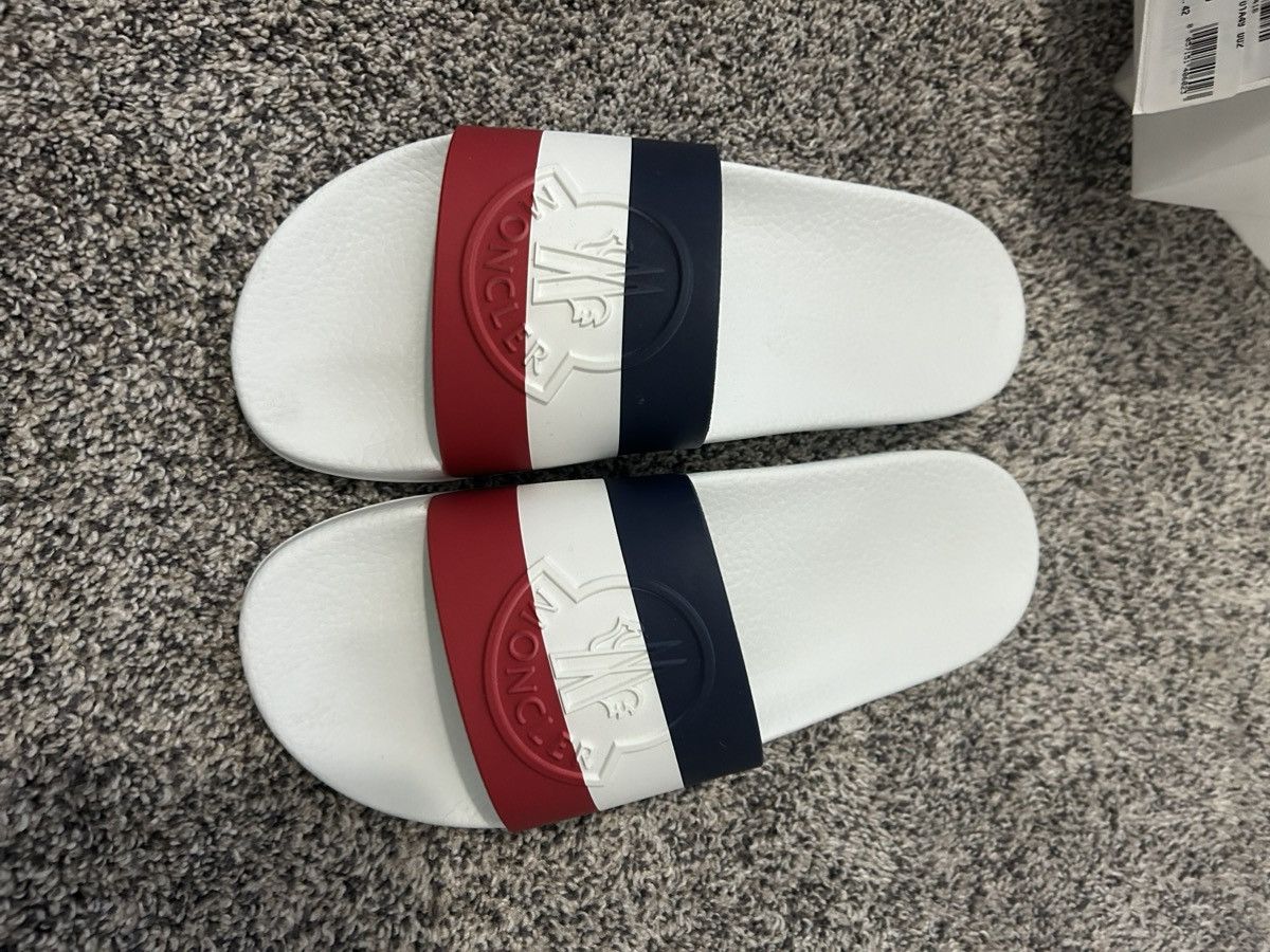 Moncler Moncler Basile Slides White/Blue/Red OPEN TO OFFERS Size US 9 / EU 42 - 1 Thumbnail