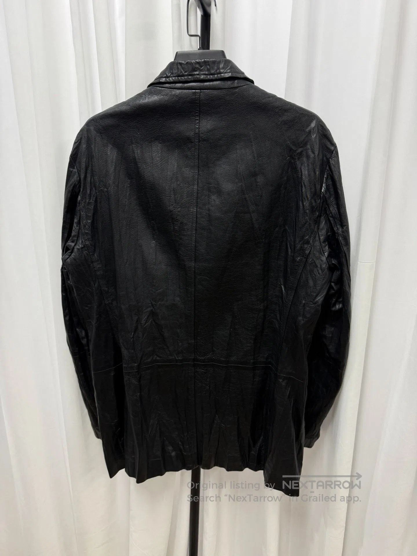 Issey Miyake Issey Miyake Black Pleated Cowhide Jacket. Size US M / EU 48-50 / 2 - 7 Thumbnail