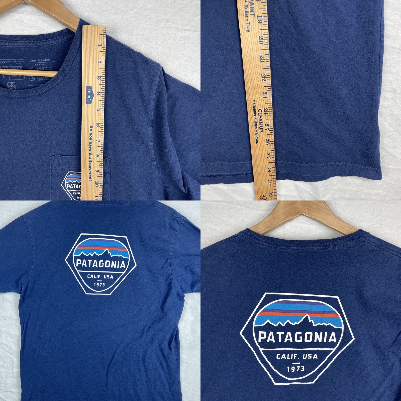 Patagonia Patagonia Shirt Mens Large Navy Blue Organic Cotton Slim Fit Pocket Short Sleeve Shirtfront Pocket Logo Crew Neck T-Shirt Men Vintage? Size US L / EU 52-54 / 3 - 8 Thumbnail