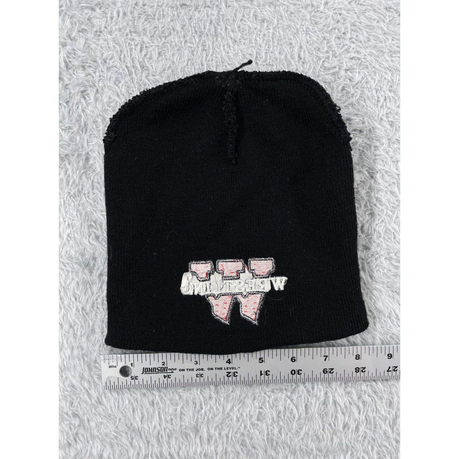 Vintage Wrestling Beanie Toque Hat Adult One Size Black Acrylic Knit Outdoors Size ONE SIZE - 5 Thumbnail