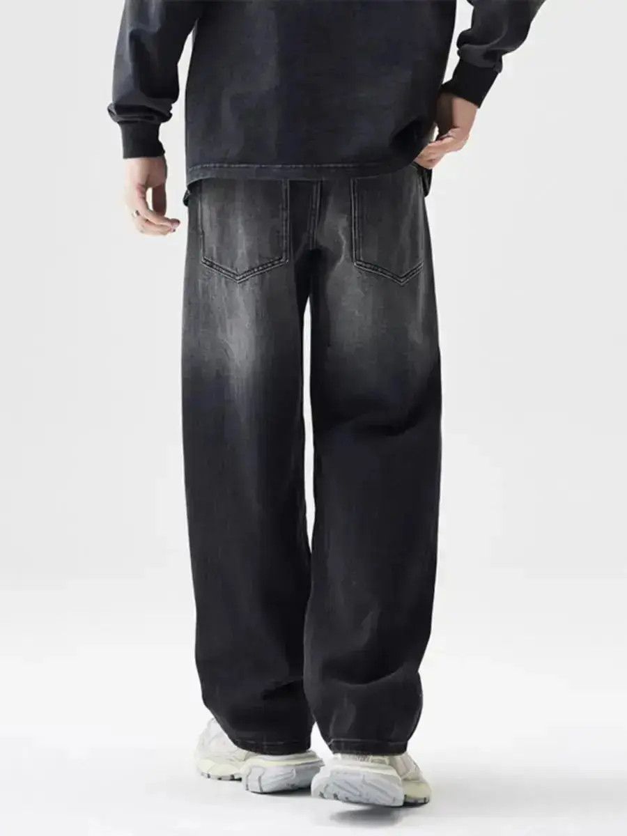 Japanese Brand High Street Tie Flower Black Gradient Straight Jeans Size US 30 / EU 46 - 6 Thumbnail
