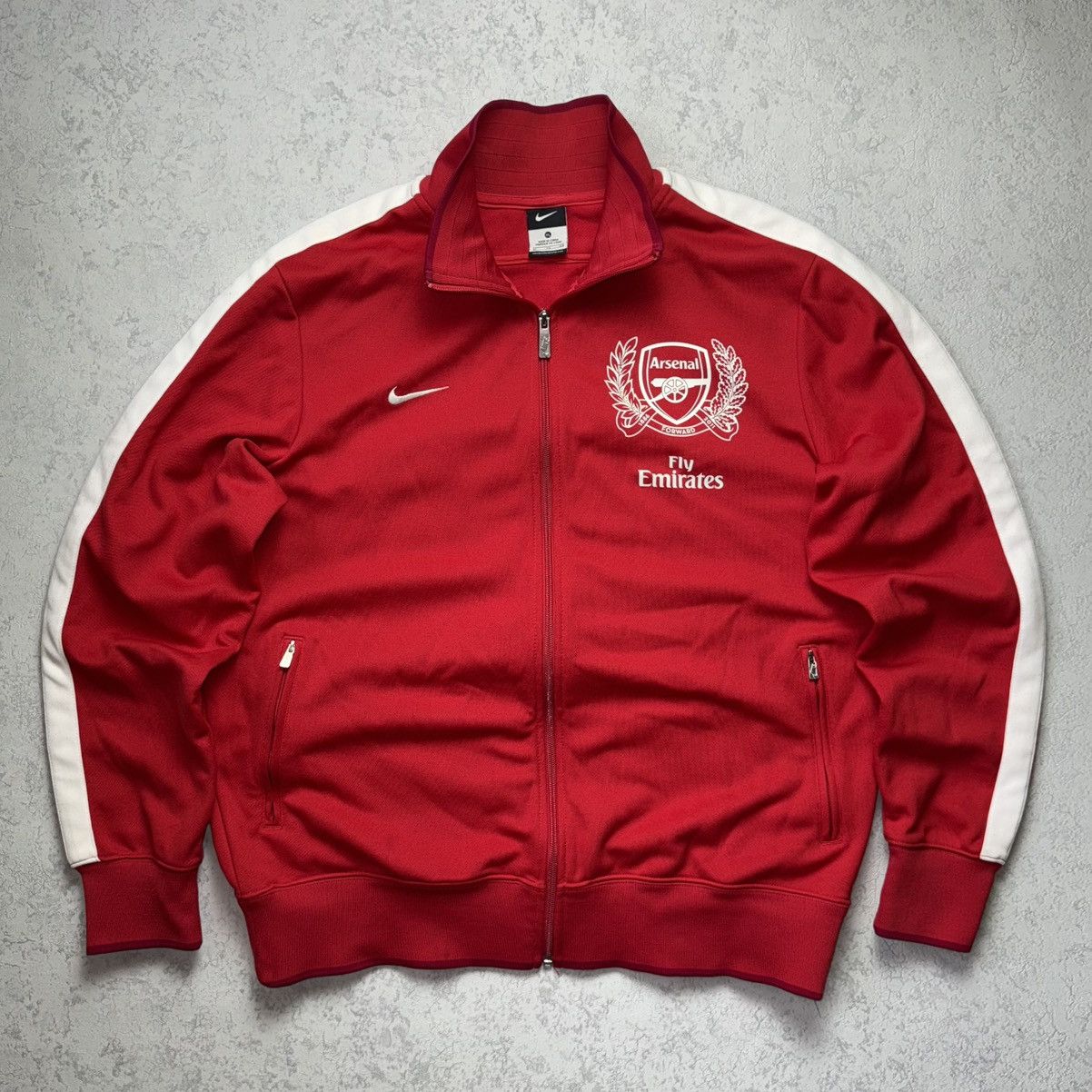 Nike Vintage 2011 Nike Arsenal Football Track Jacket Size US XL / EU 56 / 4 - 1 Thumbnail
