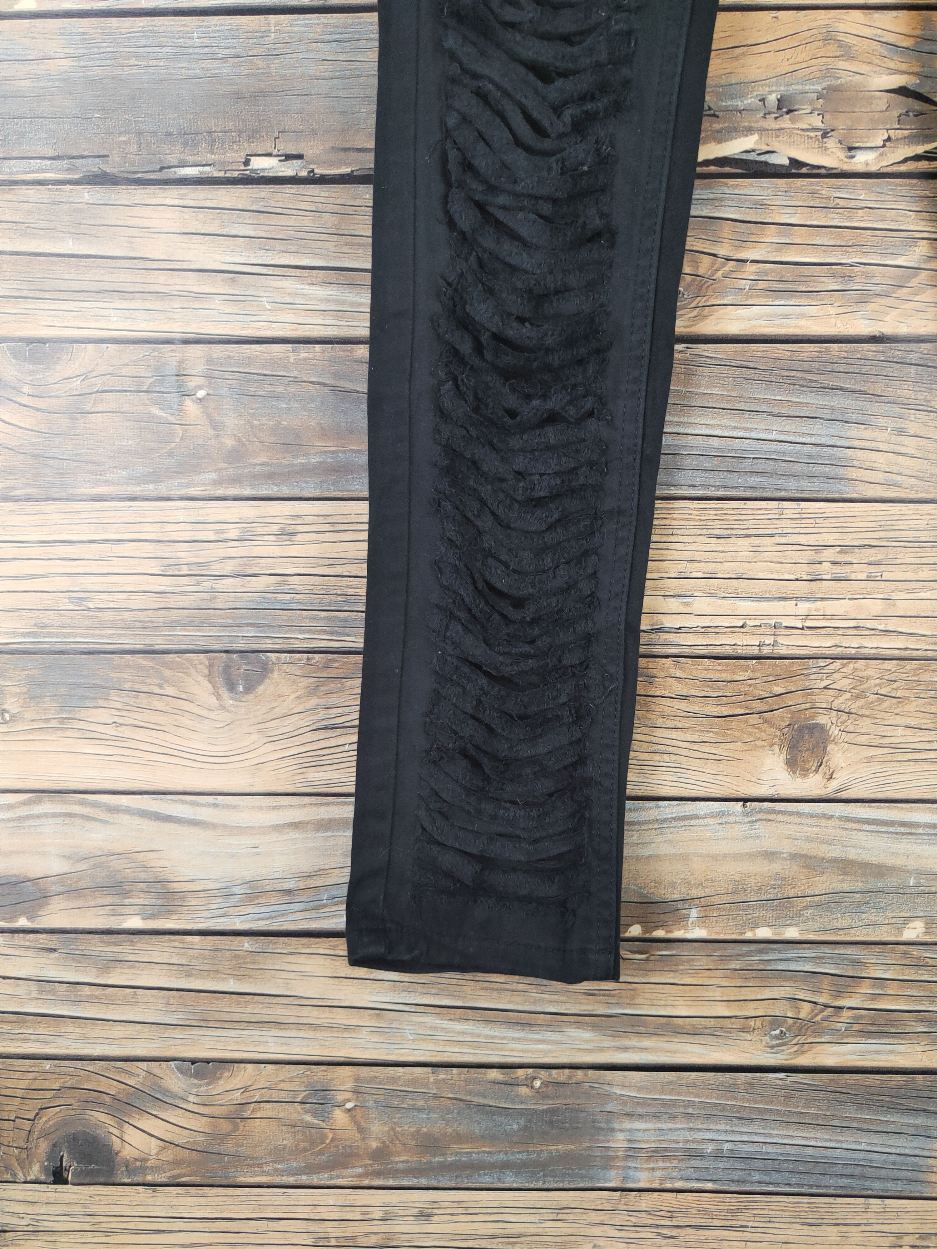 Japanese Brand × Vintage DL Japan distressed super black Ripped Casual Pants #560 Size 29" - 4 Thumbnail