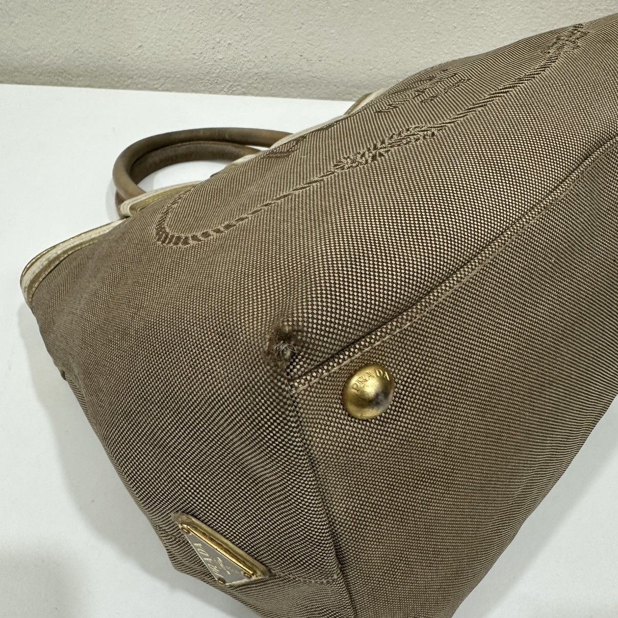 Prada PRADA JACQUARD TOTE BAG WITH A BOW ACCENT Size ONE SIZE - 7 Thumbnail