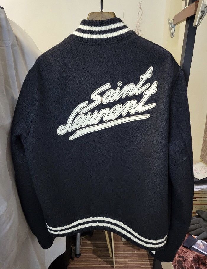 Saint Laurent Paris × Yves Saint Laurent Saint Laurent YSL wool Teddy baseball jacket2410-Nextarrow Size US M / EU 48-50 / 2 - 1 Thumbnail