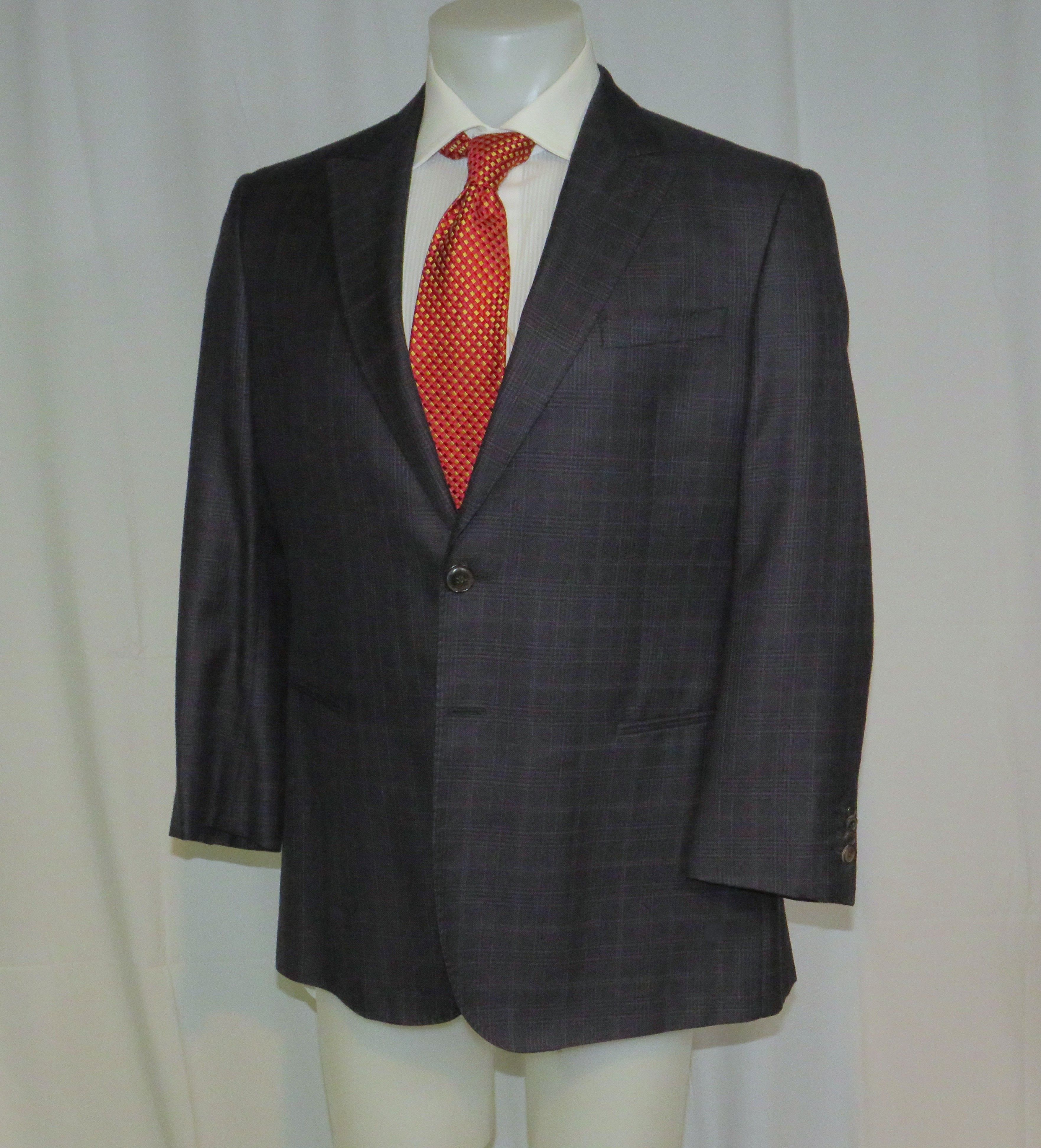 Giorgio Armani Taylor Cashmere Blend Gray Plaid Current Sport Coat 44R Size 44R - 7 Thumbnail