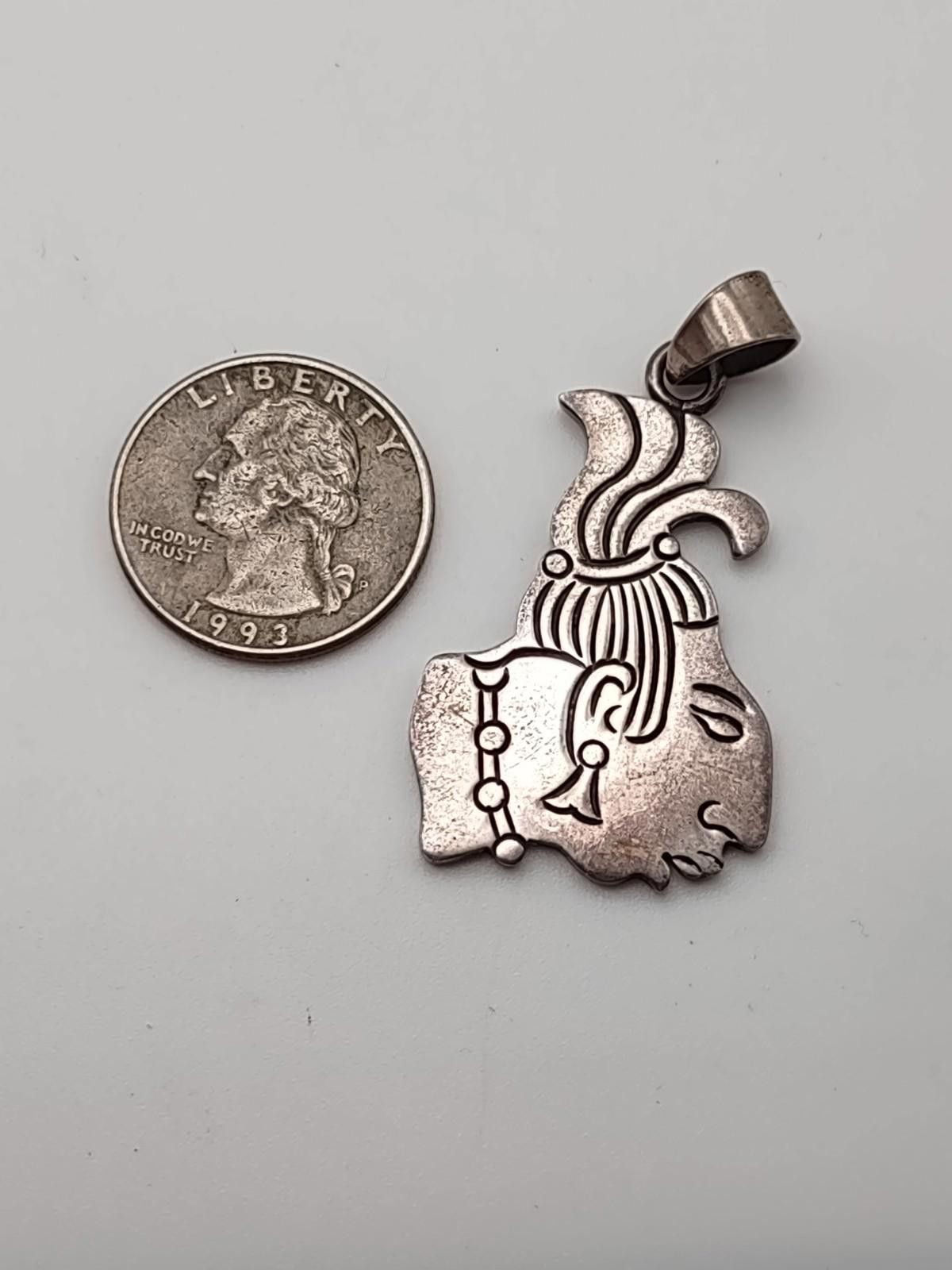 Other Vintage Sterling Silver Maya Ruler Pendant 13.1g Taxco Size ONE SIZE - 1 Thumbnail