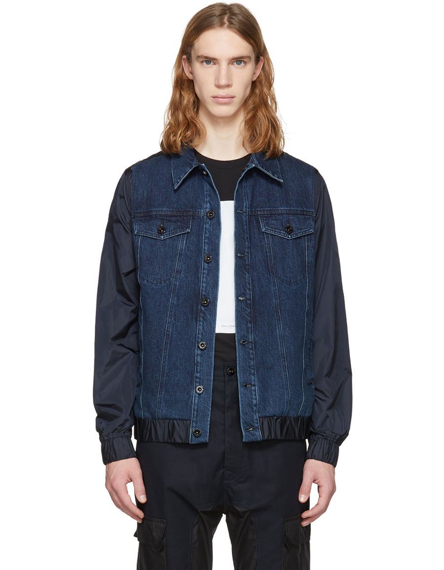 Diesel Black Gold Diesel Black Gold Blue Denim and Nylon Jacket Size US M / EU 48-50 / 2 - 3 Thumbnail