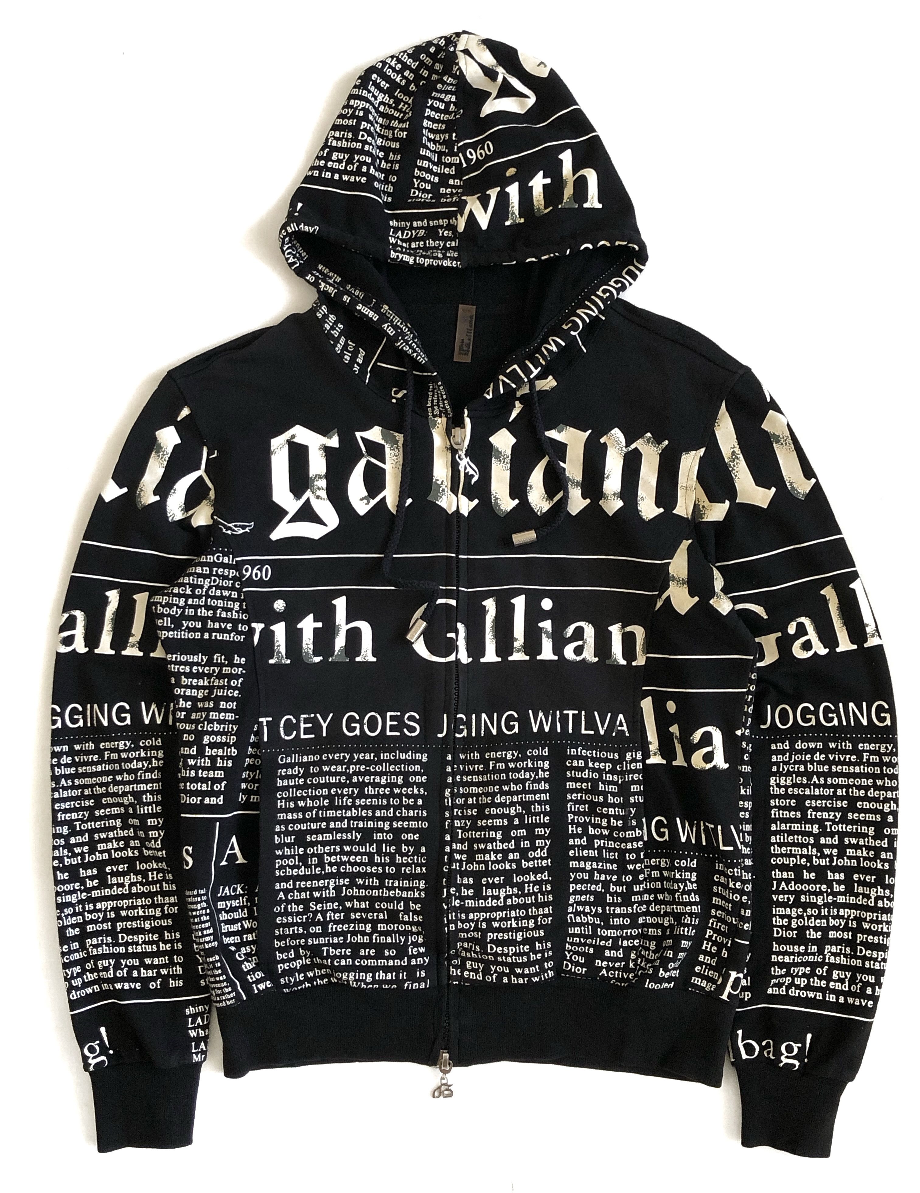John Galliano VINTAGE GAZETTE BEACH WEAR ZIPPER HOODIE Size US L / EU 52-54 / 3 - 5 Thumbnail